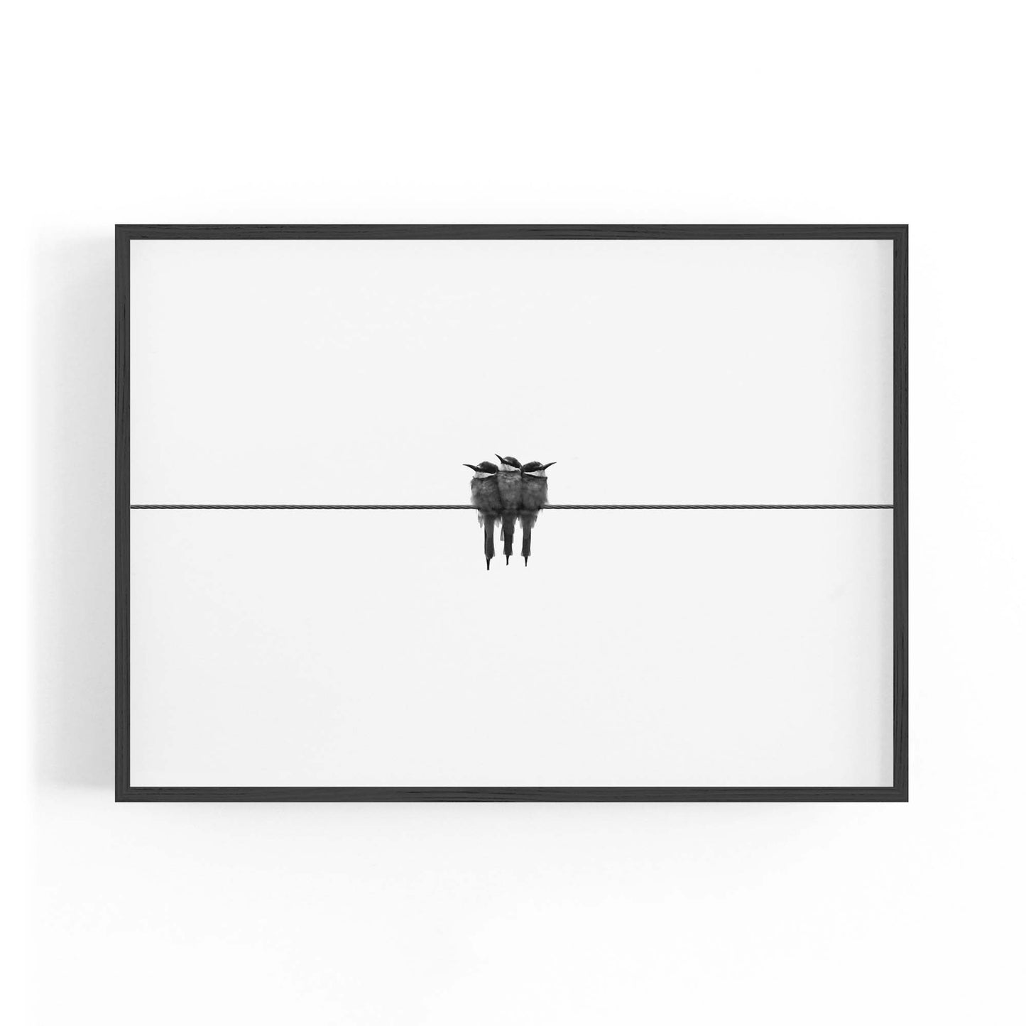 Abstract Bird on Wire Minimal Drawing Wall Art - The Affordable Art Company