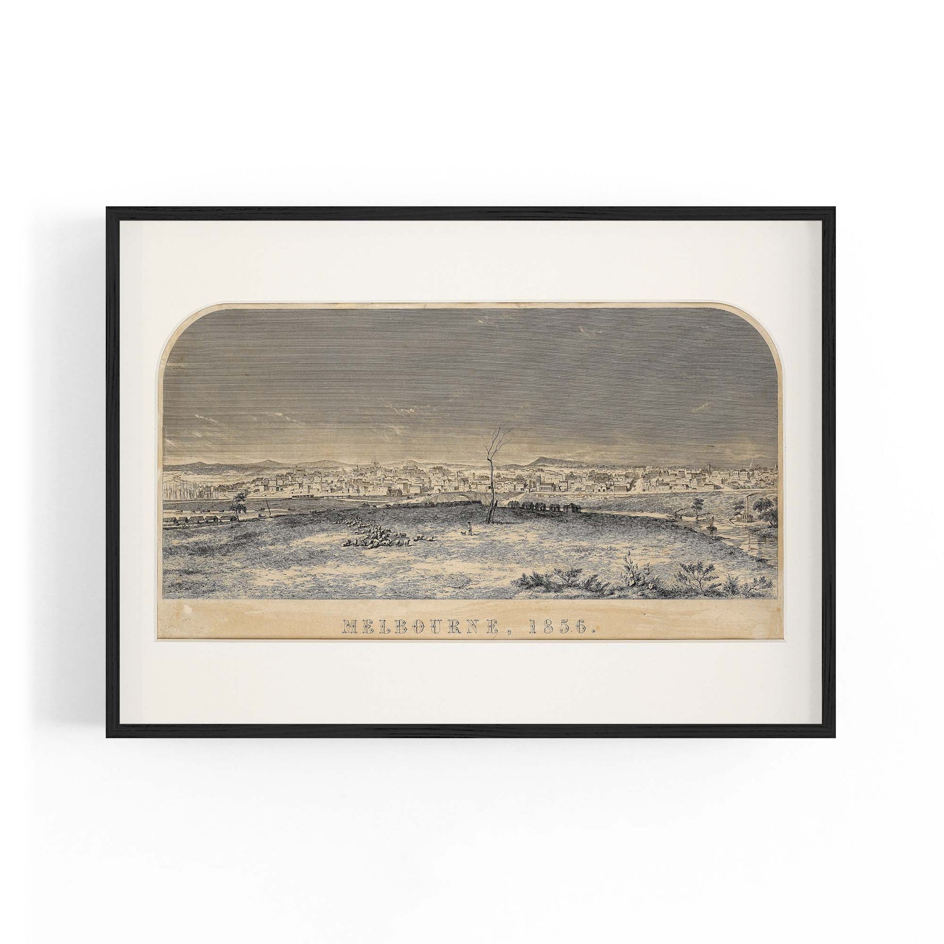 Melbourne Town (1856) Vintage Victoria Wall Art - The Affordable Art Company
