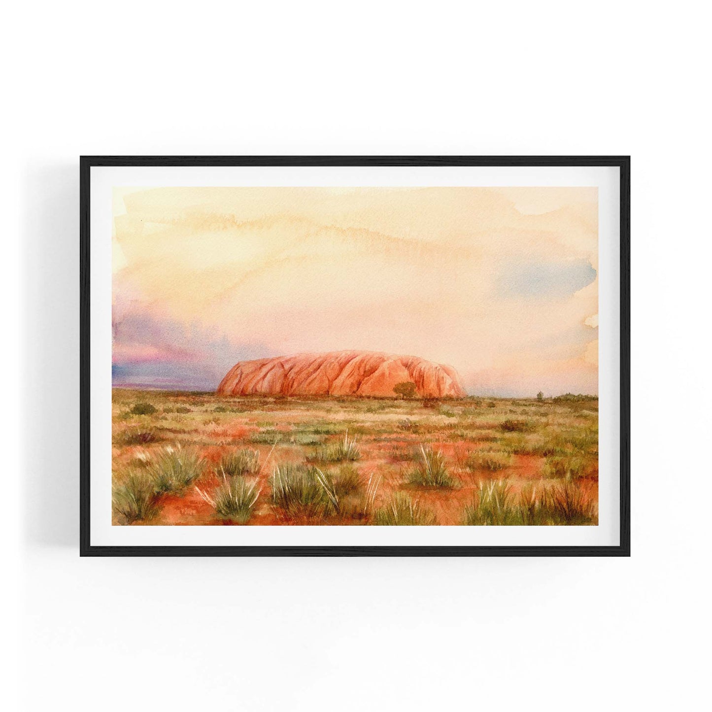 Uluru Watercolour Painting Australian Wall Art - The Affordable Art Company