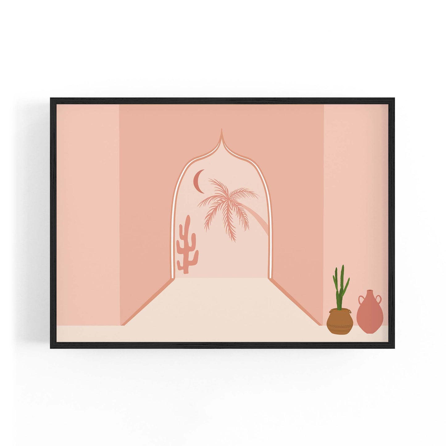 Minimal North Africa Retro Pink & Pastel Wall Art - The Affordable Art Company