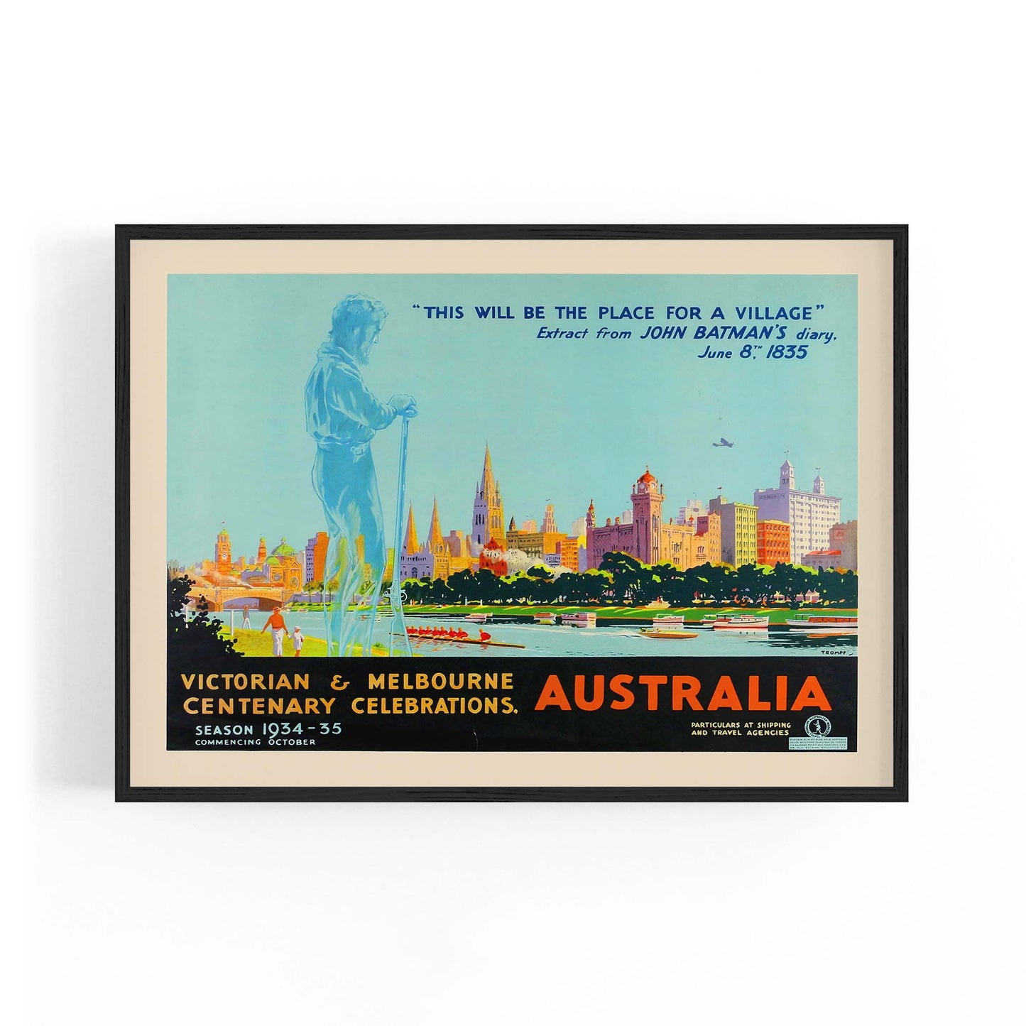 John Batman, Melbourne Vintage Advert Wall Art - The Affordable Art Company