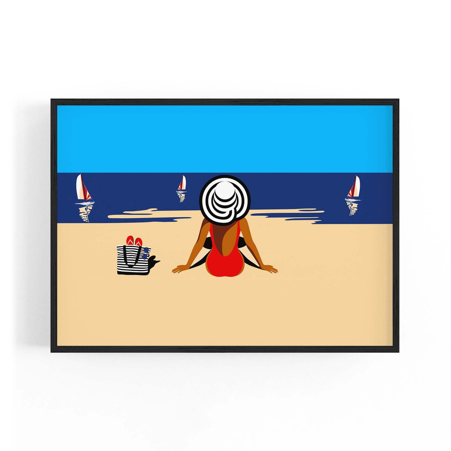 Retro Summer Beach Coastal Fashion Wall Art #4 - The Affordable Art Company