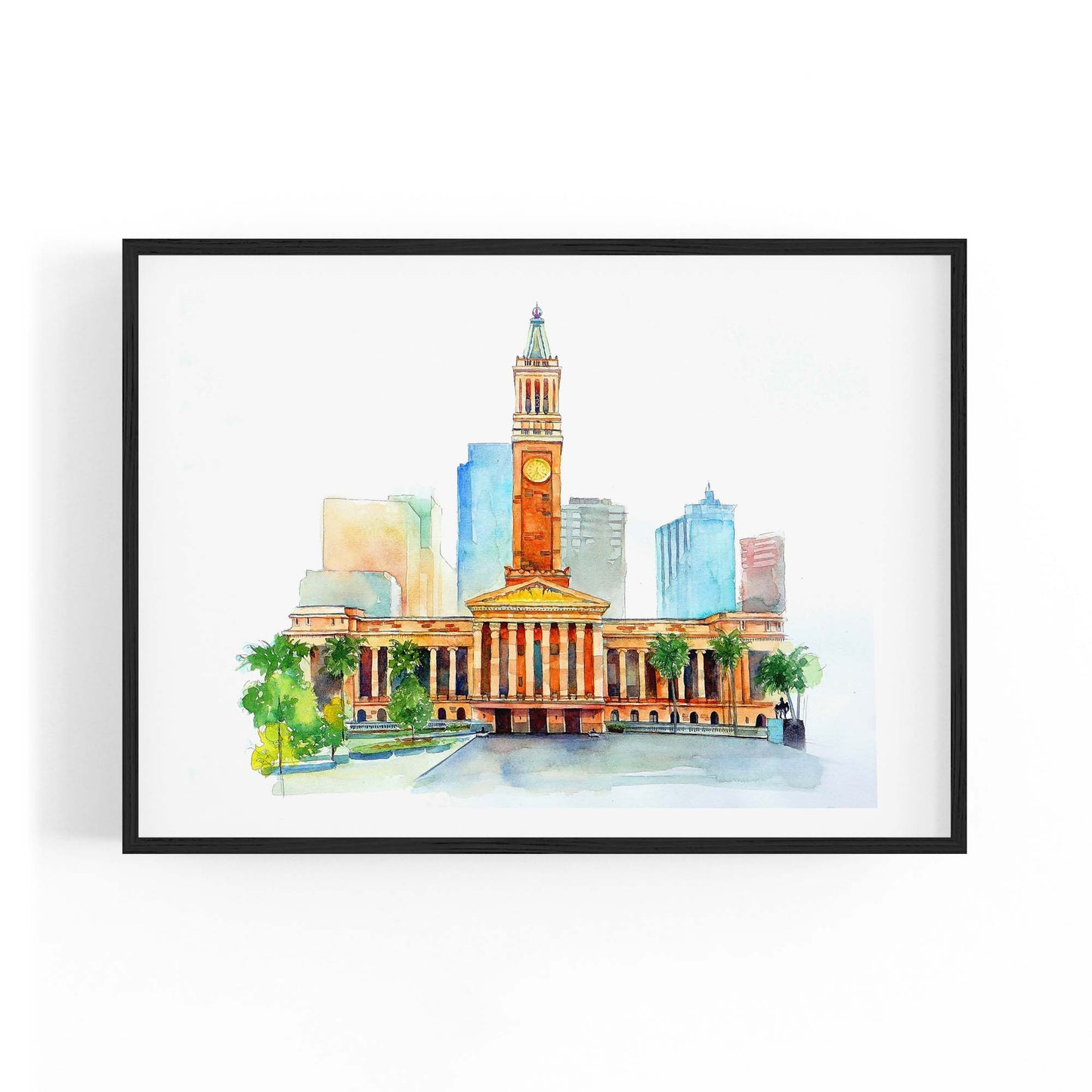 Brisbane City Queensland Hall Painting Wall Art - The Affordable Art Company