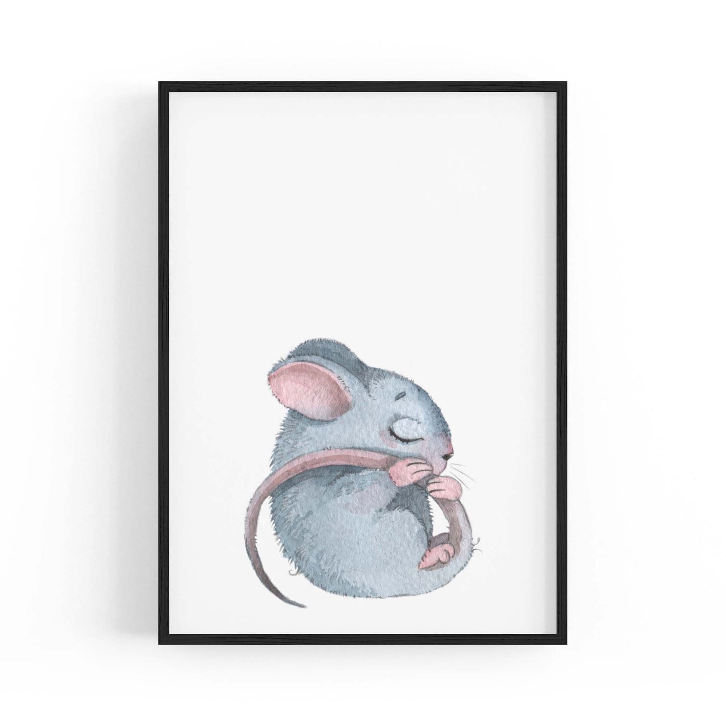 Sleeping Mouse Cartoon Animal Nursery Wall Art #1 - The Affordable Art Company