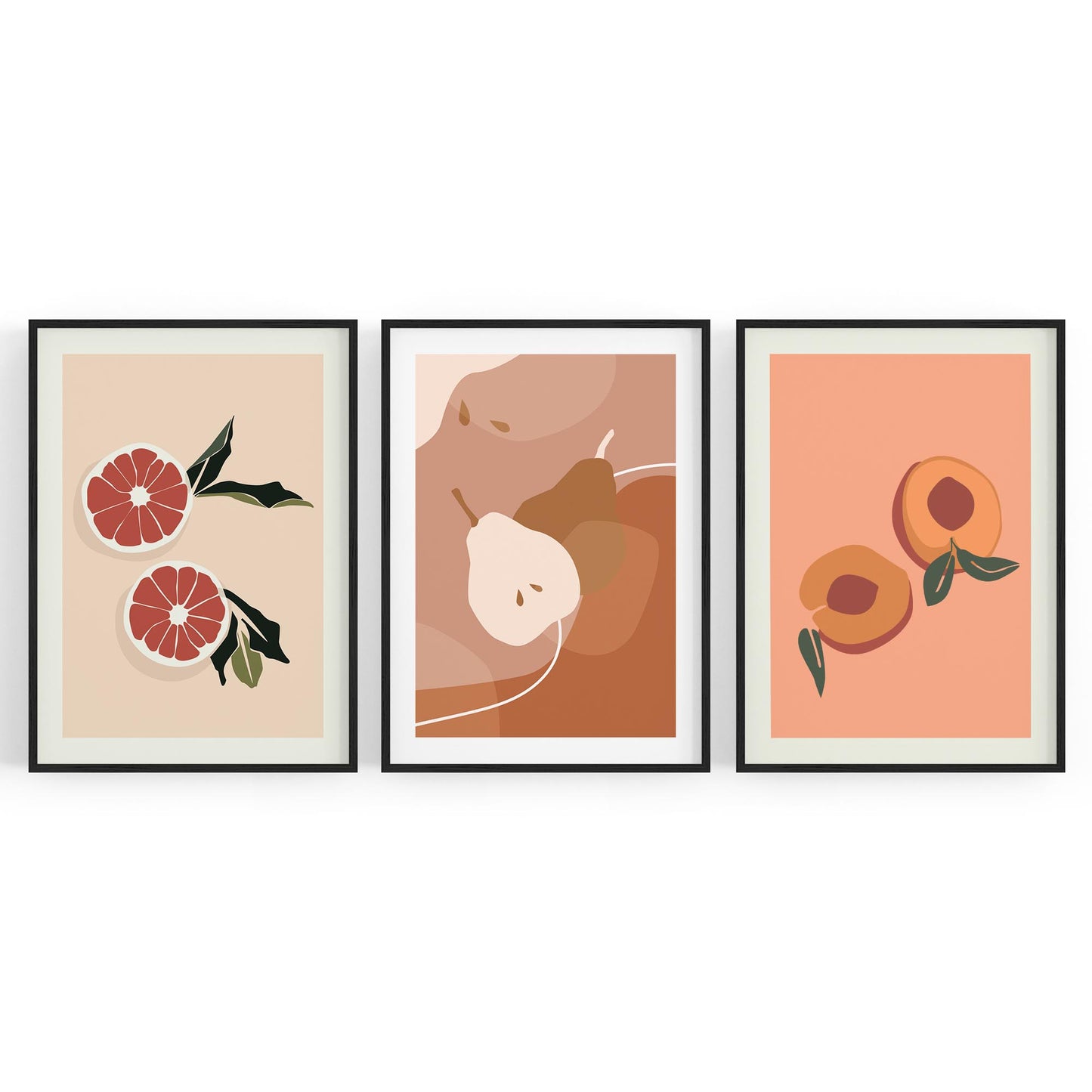 Set of Retro Fruit Kitchen Cafe Restaurant Wall Art - The Affordable Art Company