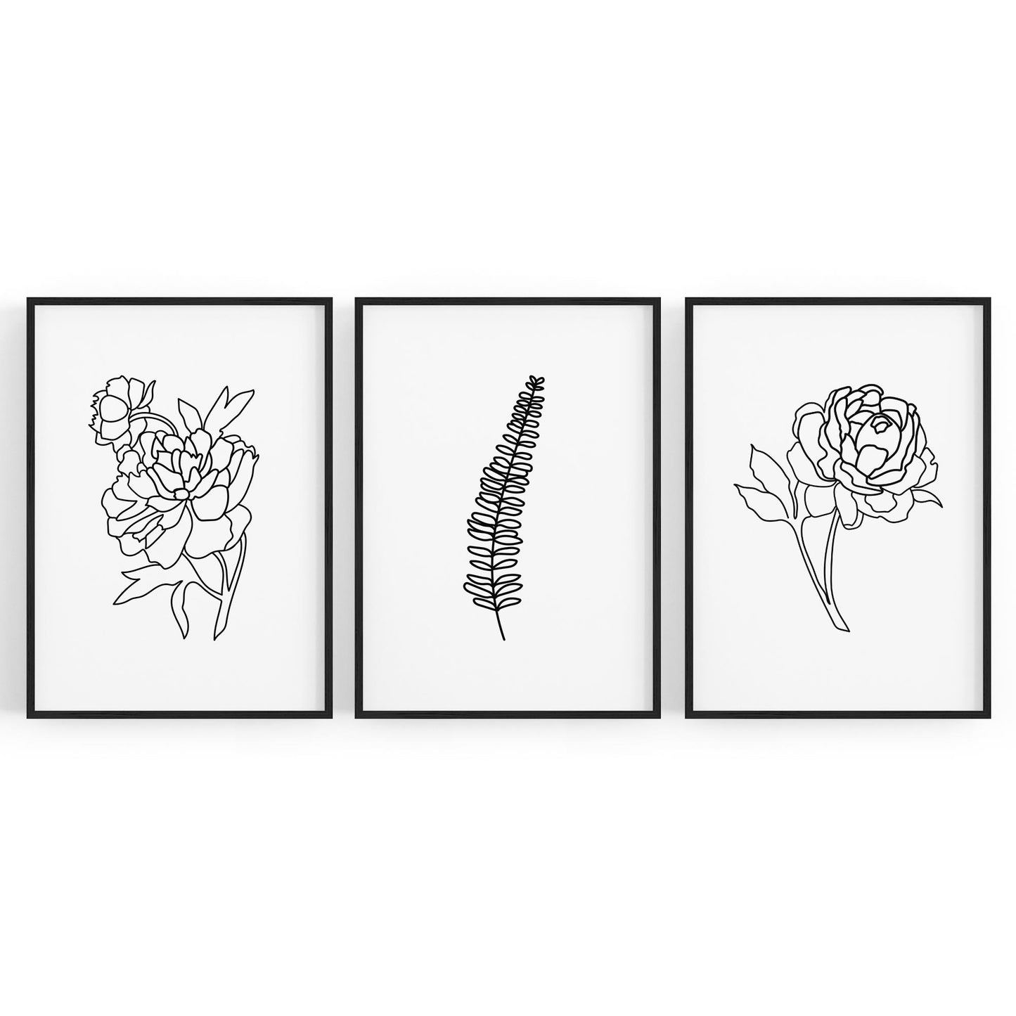Set of Minimal Plant Abstract Hallway Wall Art #3 - The Affordable Art Company