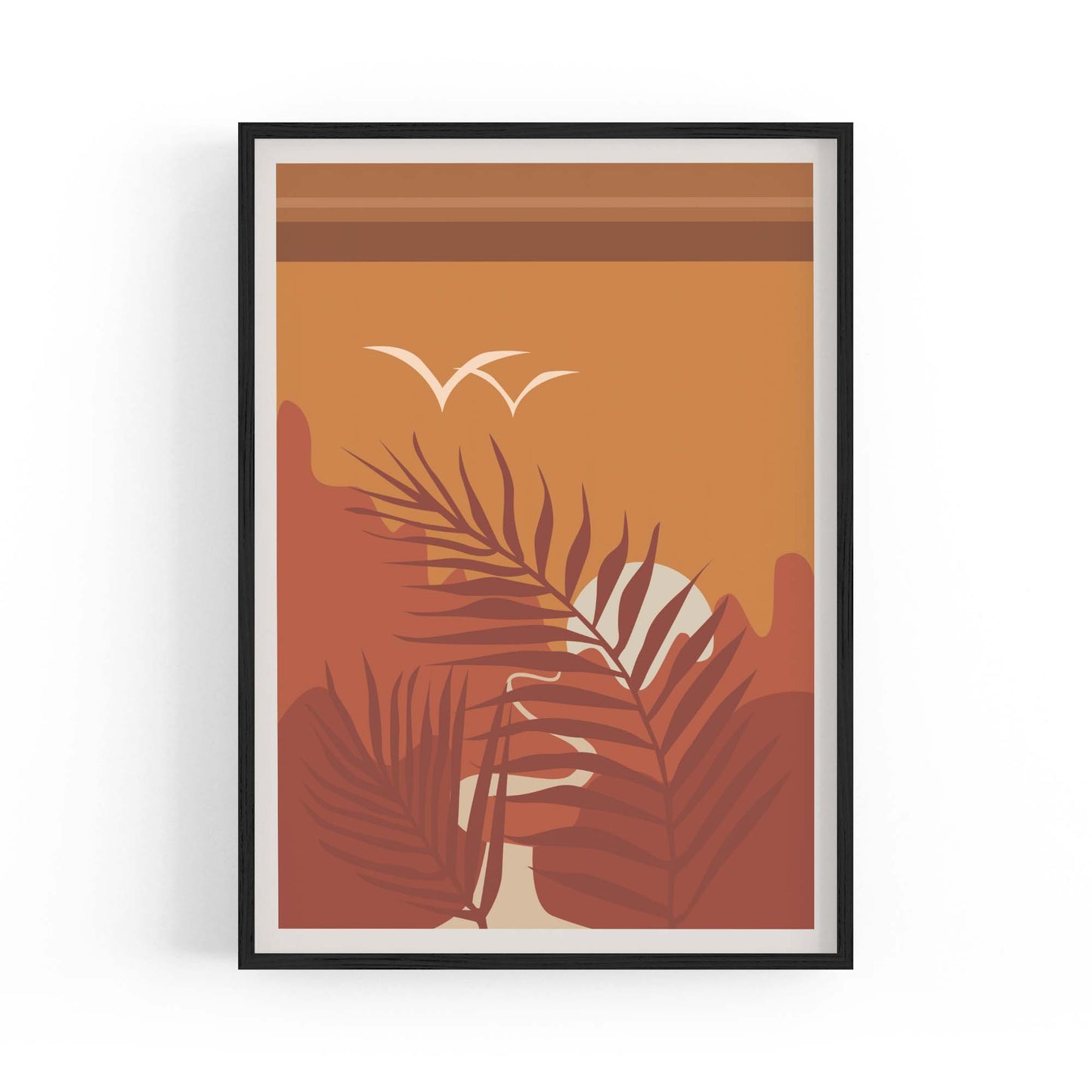 Summer Sunset Retro Landscape Kitchen Wall Art - The Affordable Art Company