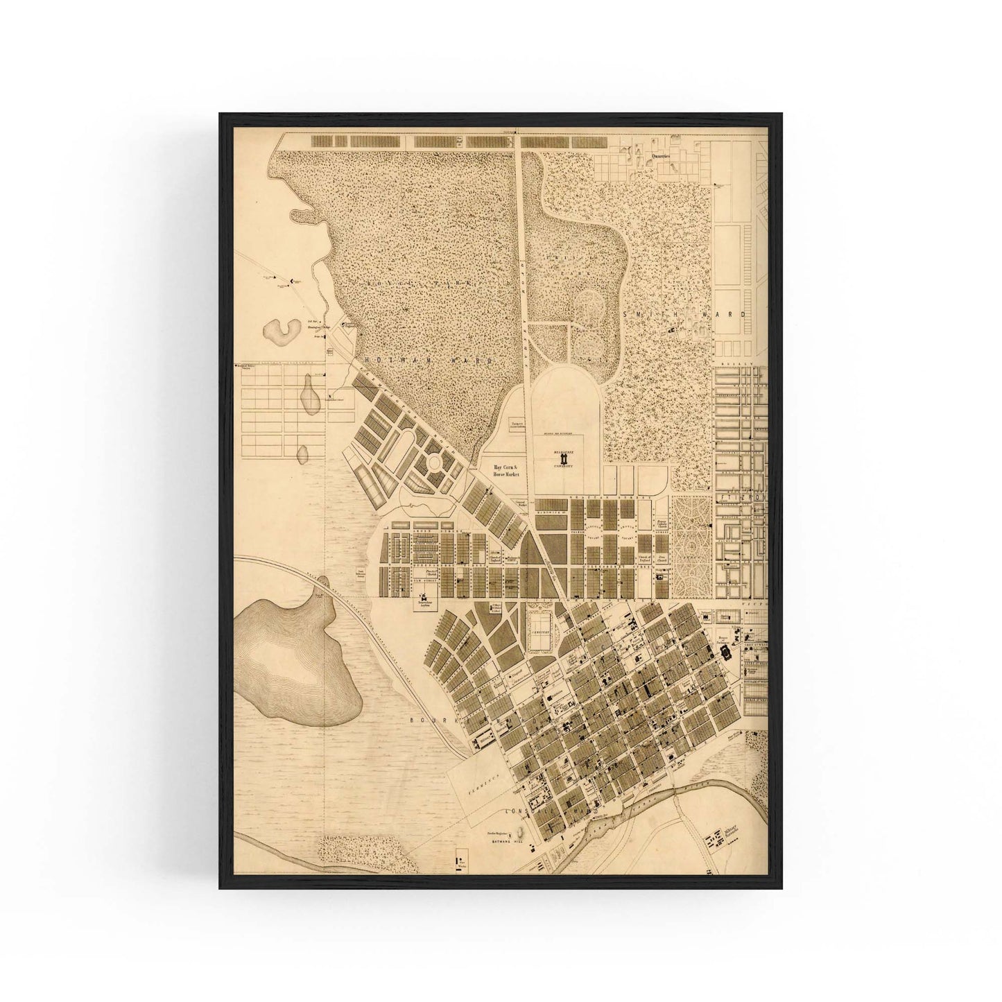 Melbourne Victoria Vintage Map Australia Wall Art #1 - The Affordable Art Company