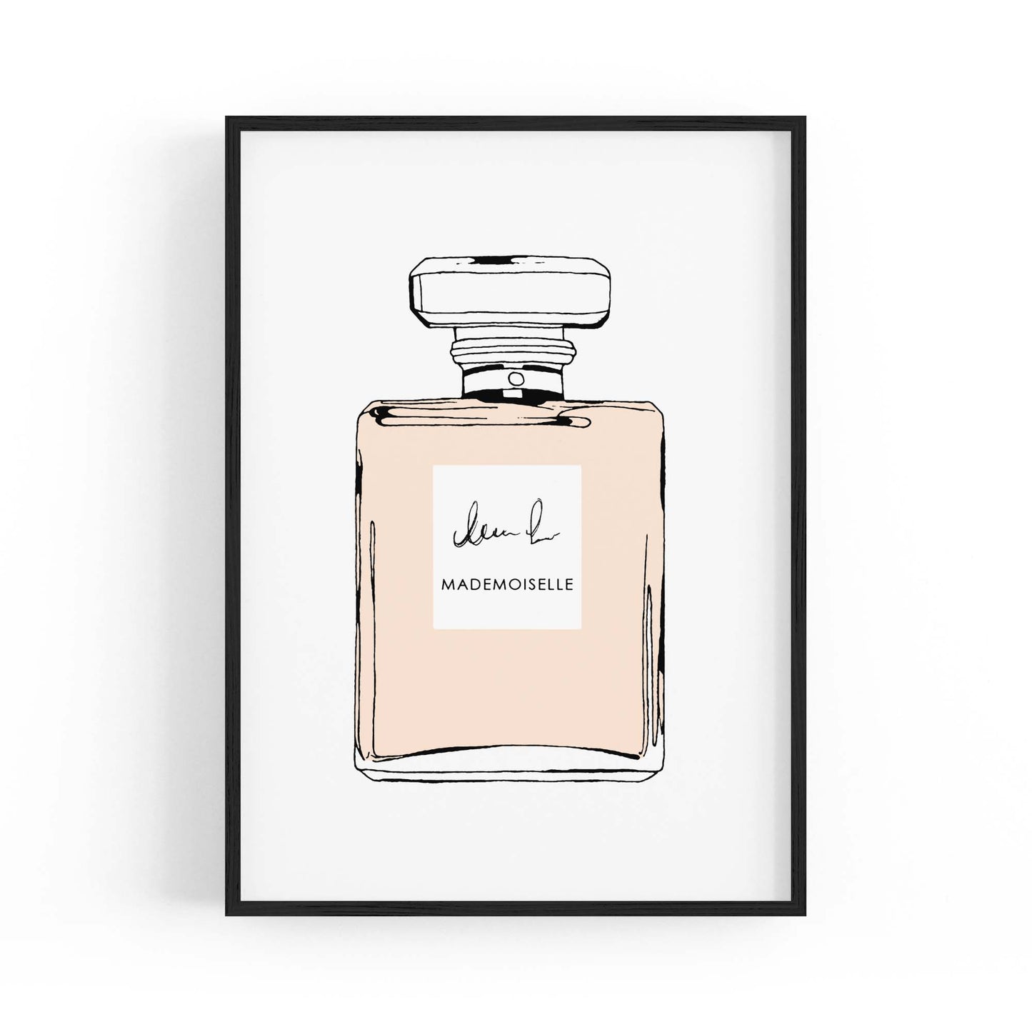 Peach Minimal Perfume Bottle Fashion Wall Art - The Affordable Art Company