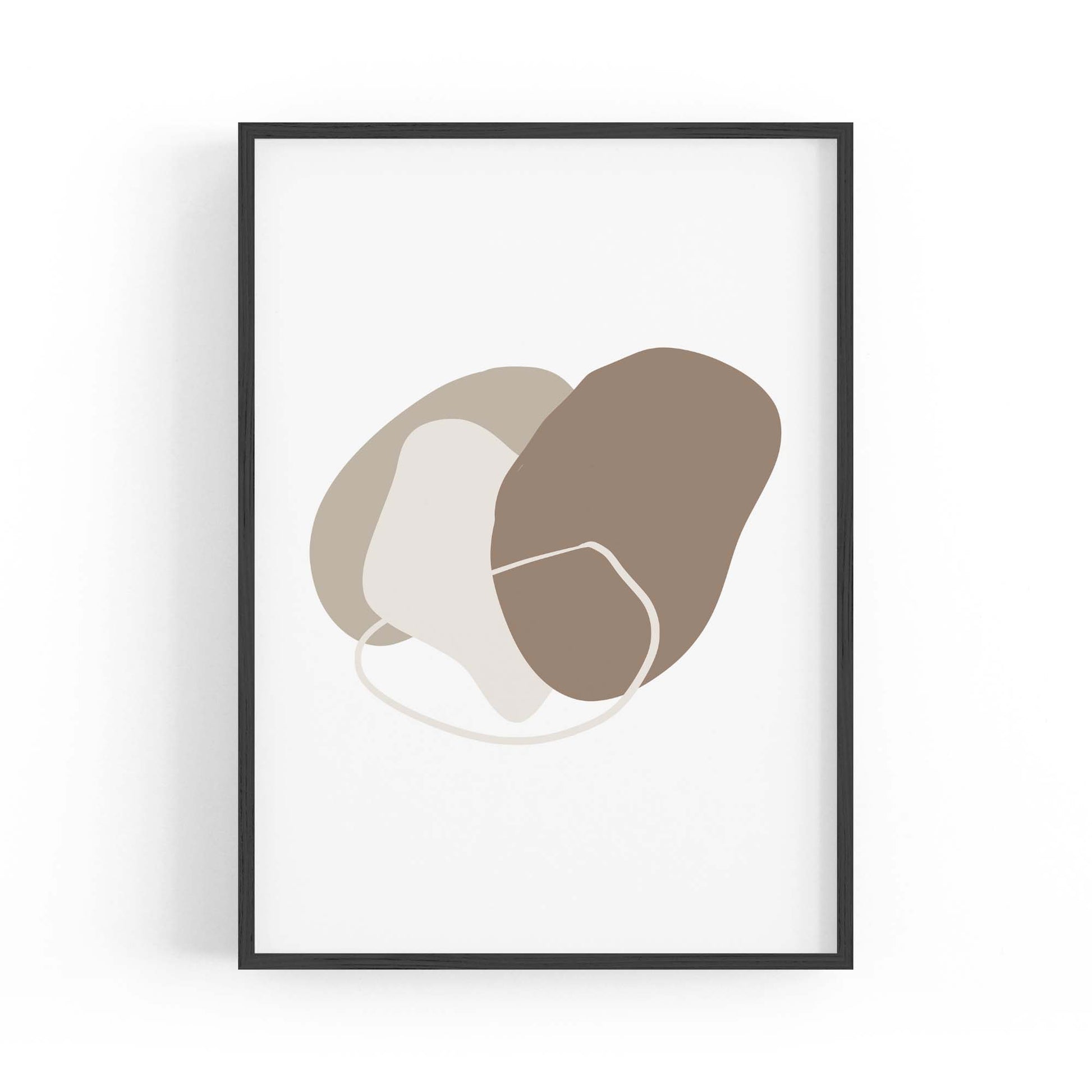 Minimal Black & White Shapes Abstract Wall Art #1 - The Affordable Art Company