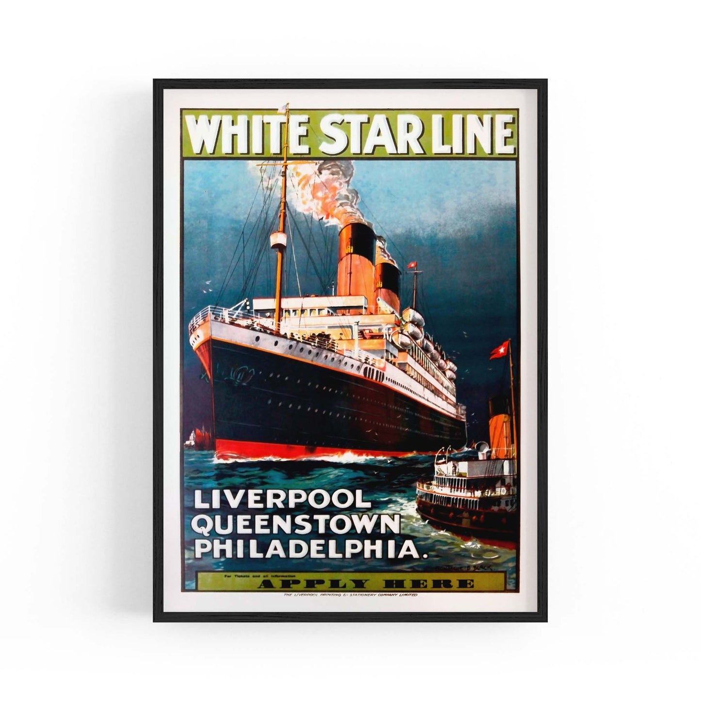 White Star Line Vintage Shipping Advert Wall Art #1 - The Affordable Art Company