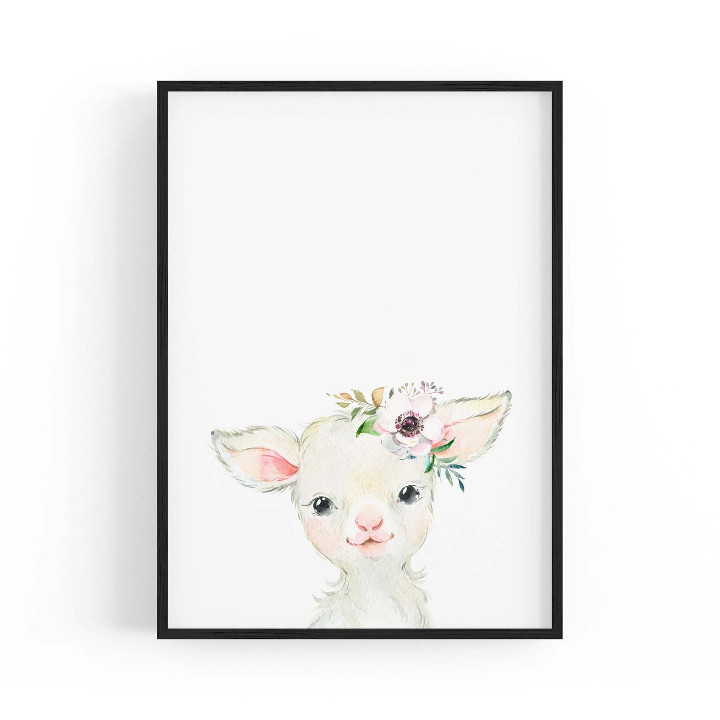 Cute Baby Lamb Nursery Animal Gift Wall Art - The Affordable Art Company