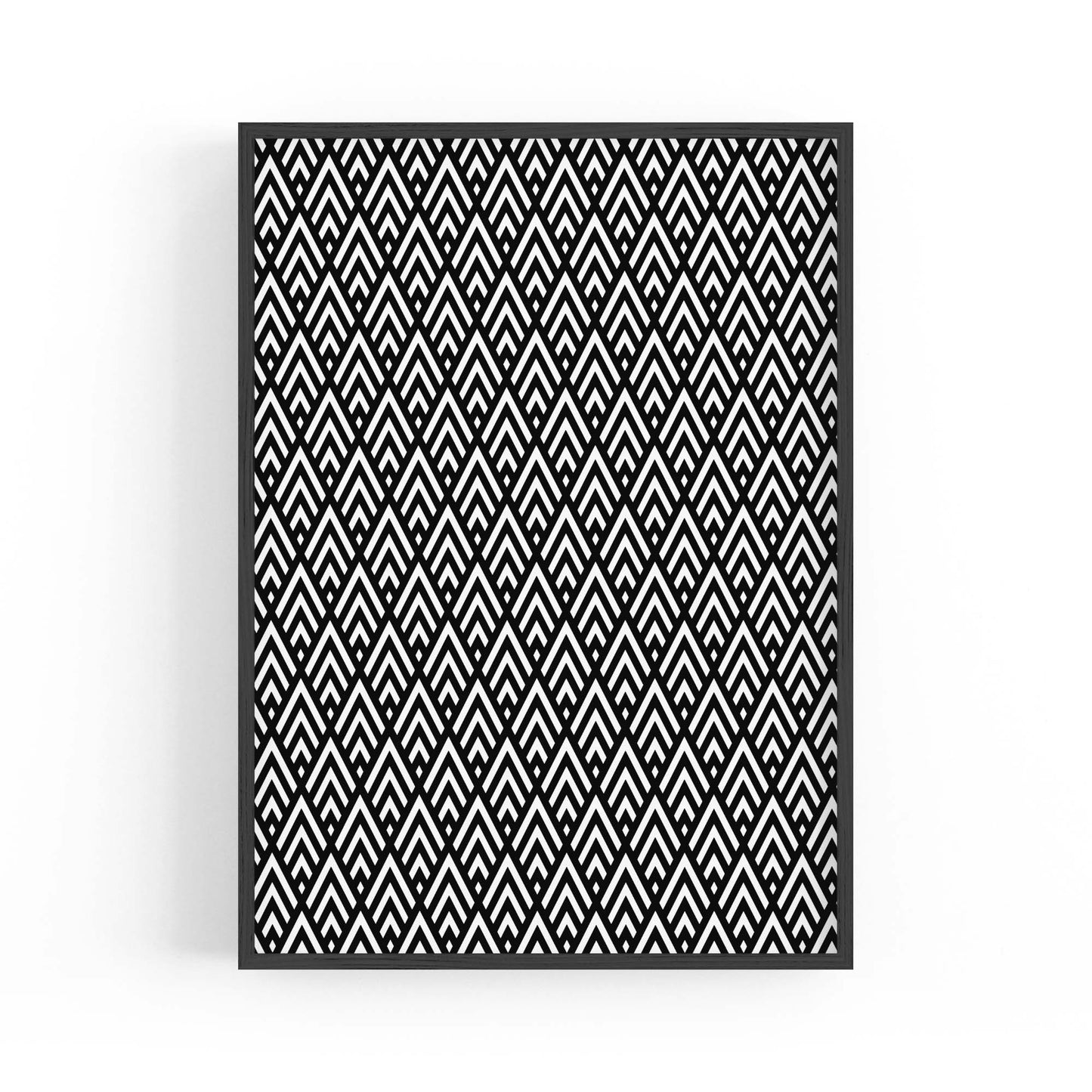 Geometric Pattern Abstract Black & White Wall Art #1 - The Affordable Art Company
