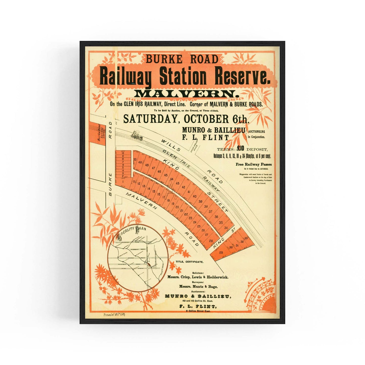 Malvern Melbourne Vintage Real Estate Advert Art #1 - The Affordable Art Company