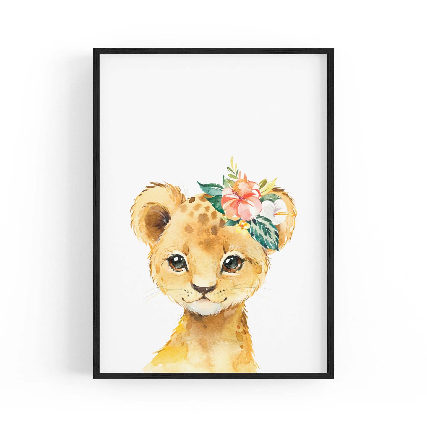 Cute Baby Lion Nursery Animal Gift Wall Art - The Affordable Art Company