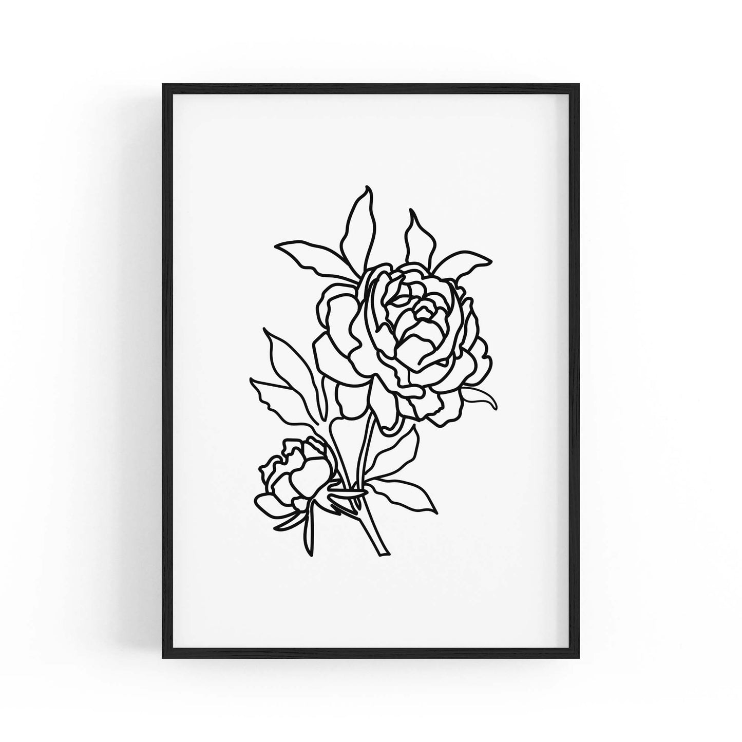 Rose Flower Line Drawing Minimal Kitchen Wall Art #3 - The Affordable Art Company