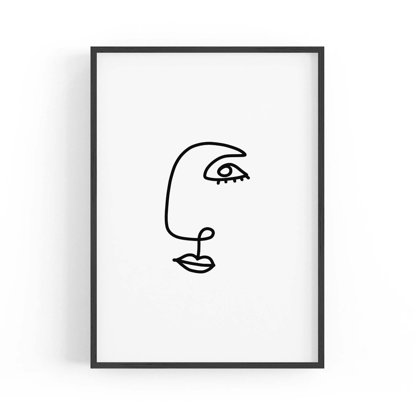 Minimal Abstract Line Face Modern Wall Art #6 - The Affordable Art Company