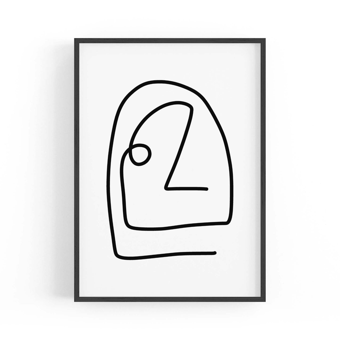Minimal Abstract Line Face Modern Wall Art #2 - The Affordable Art Company