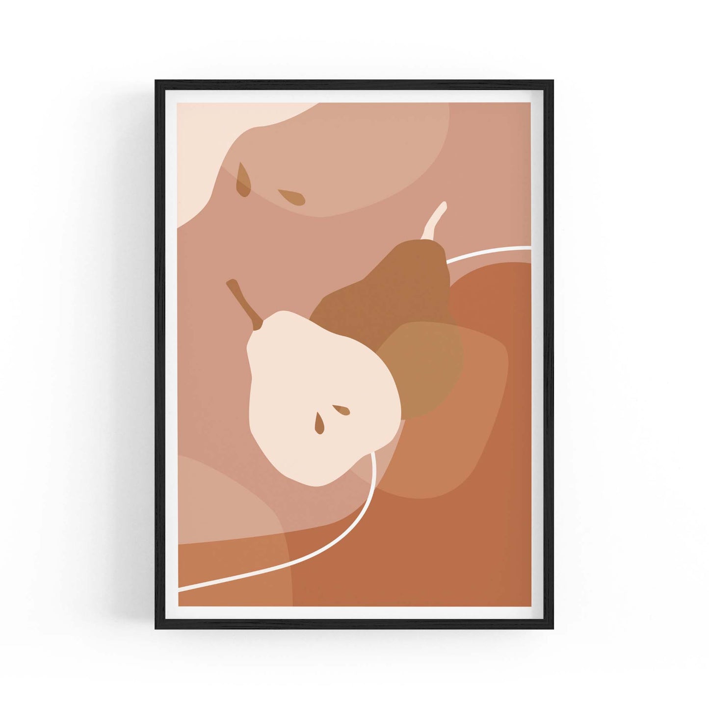 Minimal Pear Abstract Kitchen Cafe Fruit Wall Art - The Affordable Art Company