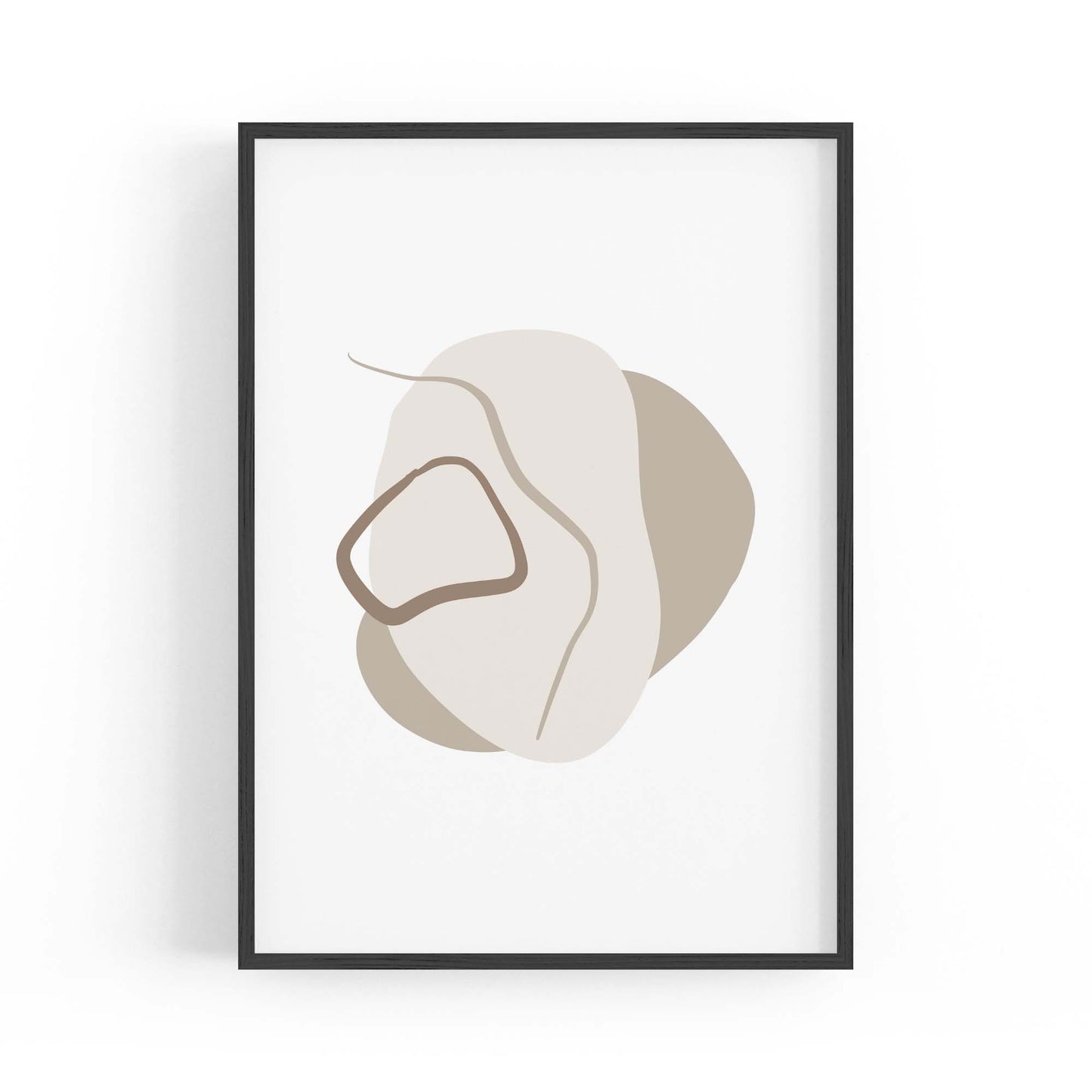 Minimal Black & White Shapes Abstract Wall Art #3 - The Affordable Art Company