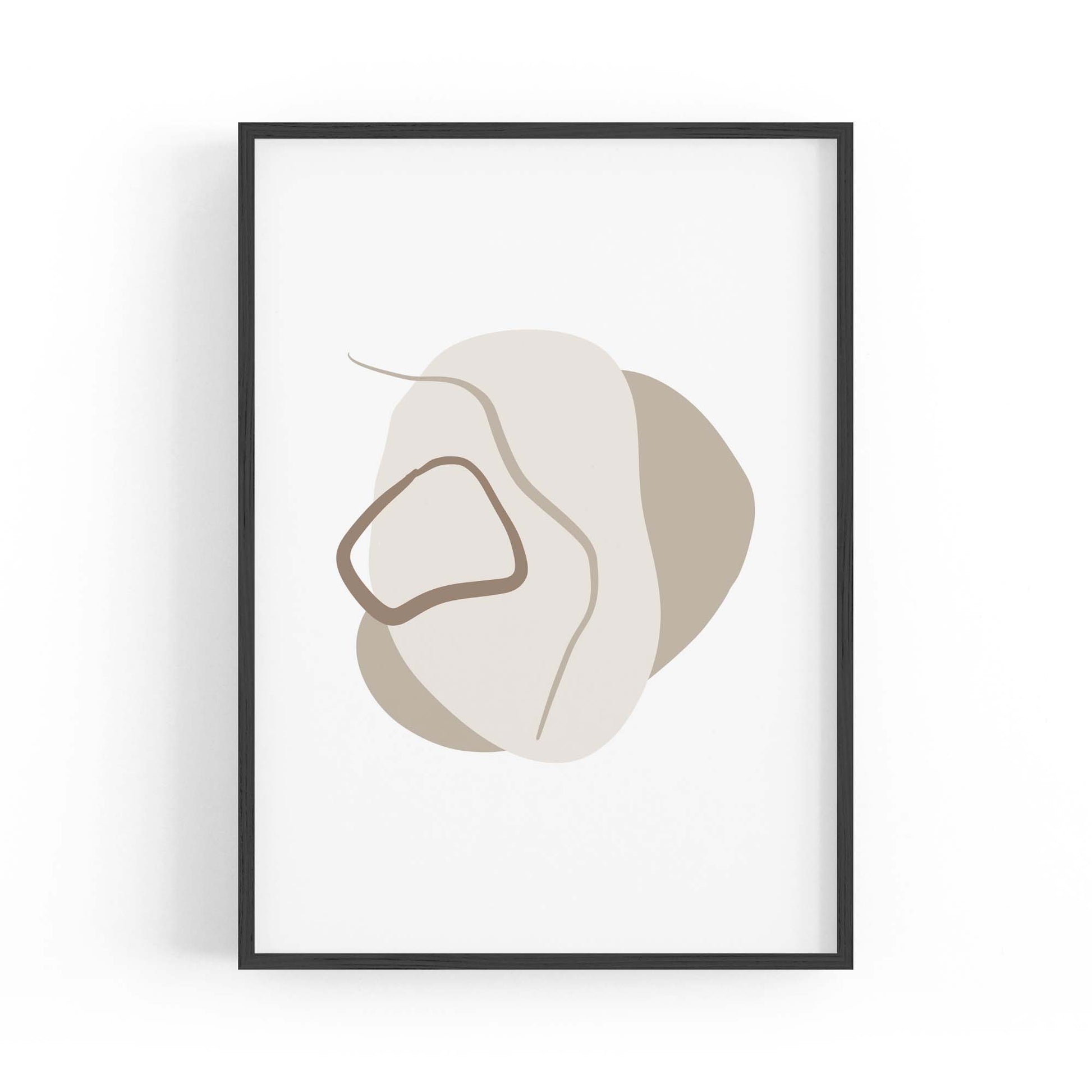 Minimal Black & White Shapes Abstract Wall Art #3 - The Affordable Art Company