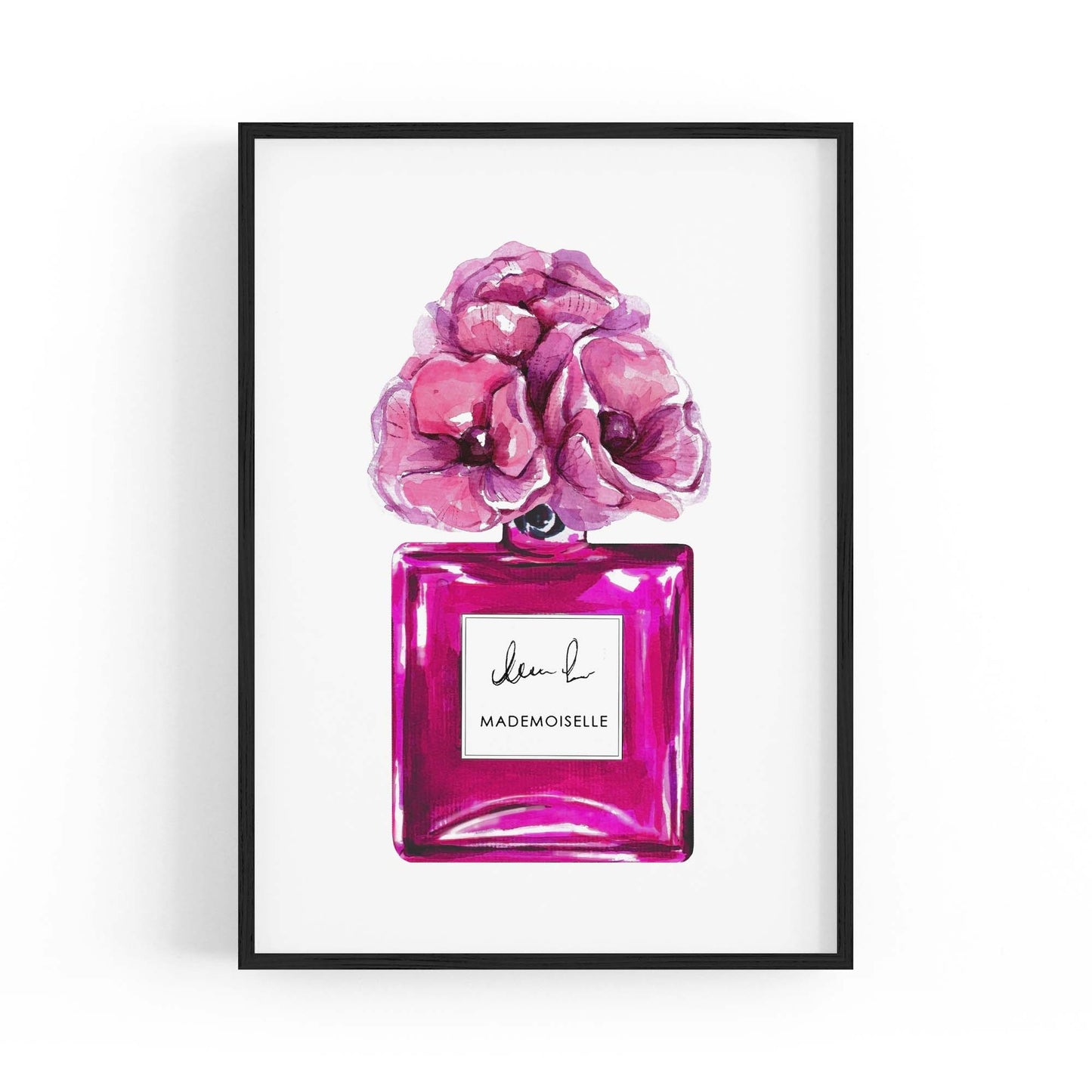 Pink Floral Perfume Bottle Fashion Flowers Wall Art #2 - The Affordable Art Company