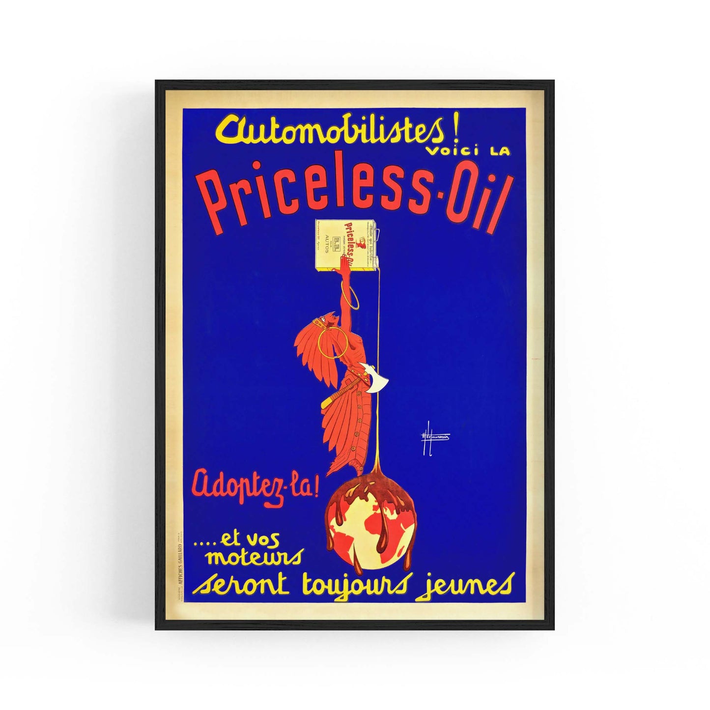 Priceless Oil Vintage Advert Man Garage Wall Art - The Affordable Art Company
