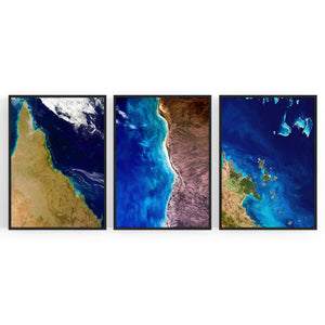 Set of Australian Satellite Photographs Wall Art - The Affordable Art Company