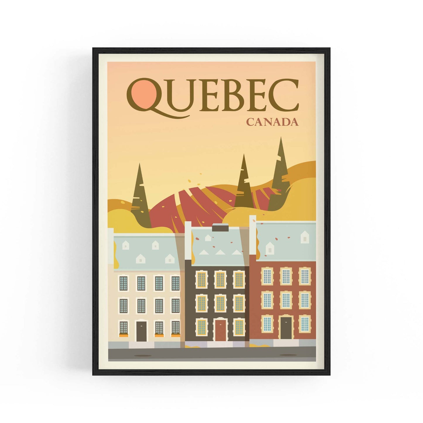 Retro Quebec Canada Vintage Travel Wall Art - The Affordable Art Company