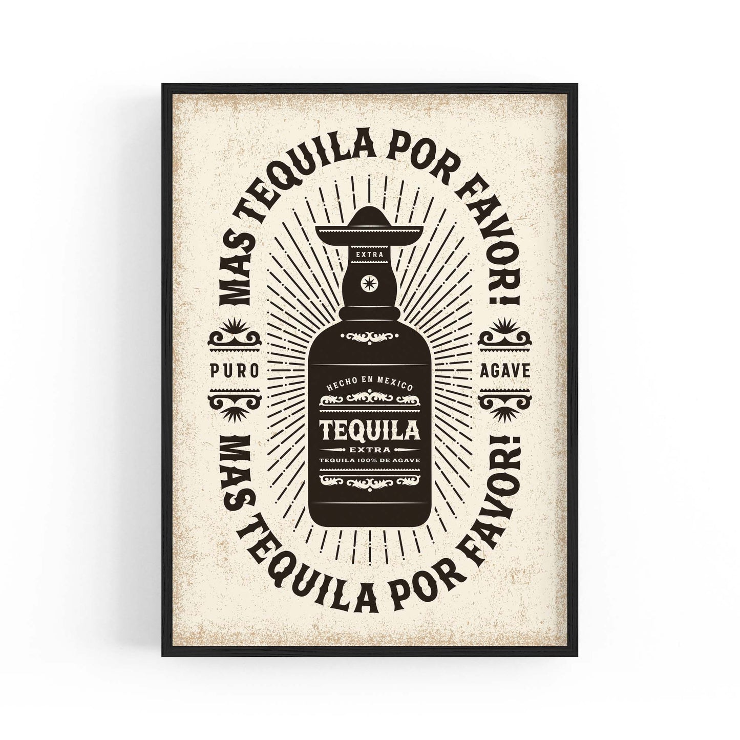 Tequila Vintage Advert Bar Pub Hotel Wall Art - The Affordable Art Company