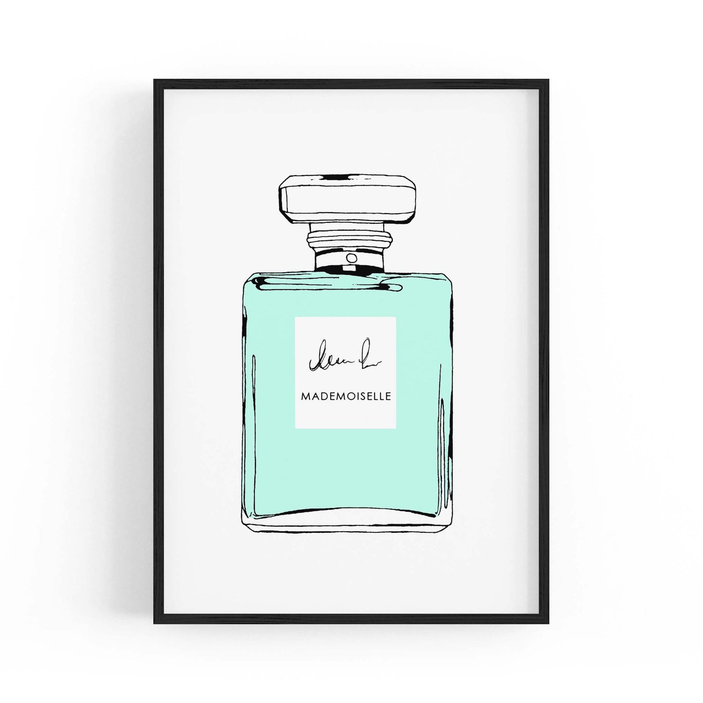 Green Minimal Perfume Bottle Fashion Wall Art - The Affordable Art Company