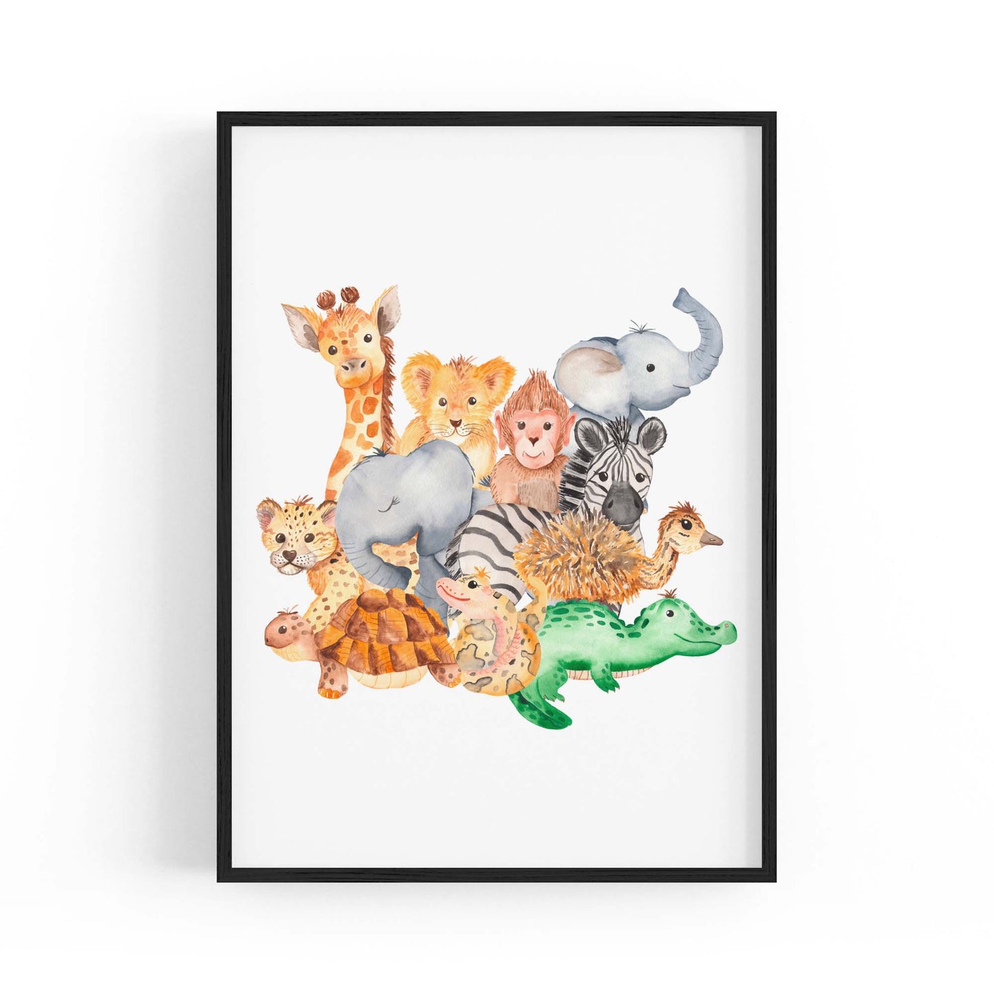 Safari Animal Group Painting Nursery Wall Art #2 - The Affordable Art Company