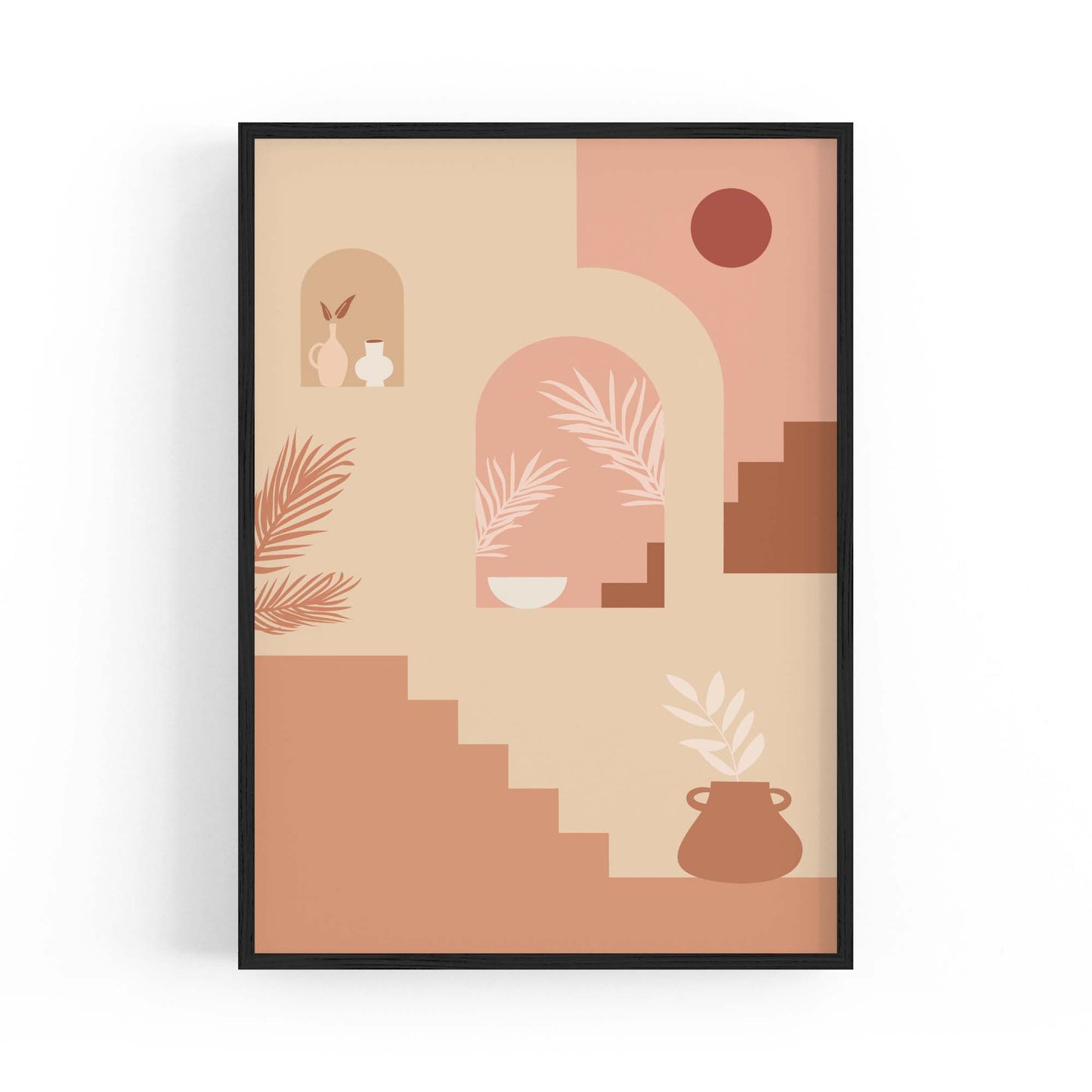 Abstract Terracotta Minimal Home Decor Wall Art - The Affordable Art Company