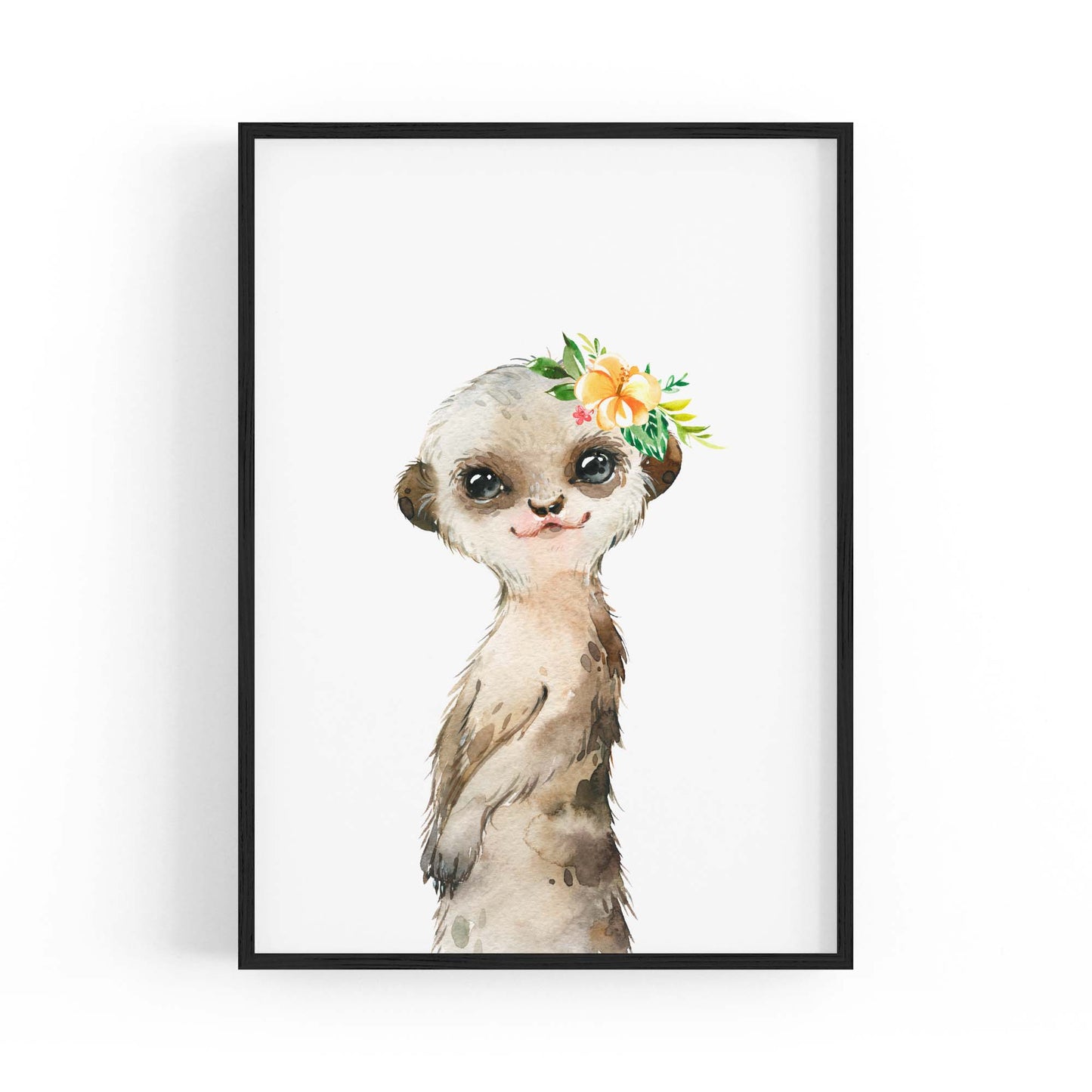 Cute Baby Meerkat Nursery Animal Gift Wall Art - The Affordable Art Company