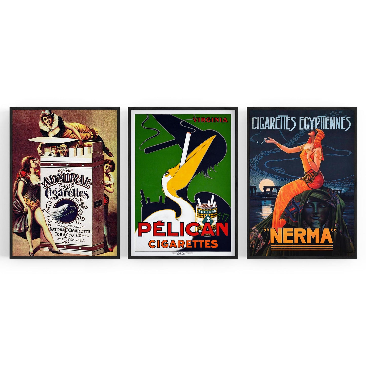 Set of Vintage Cigarette Adverts Wall Art - The Affordable Art Company