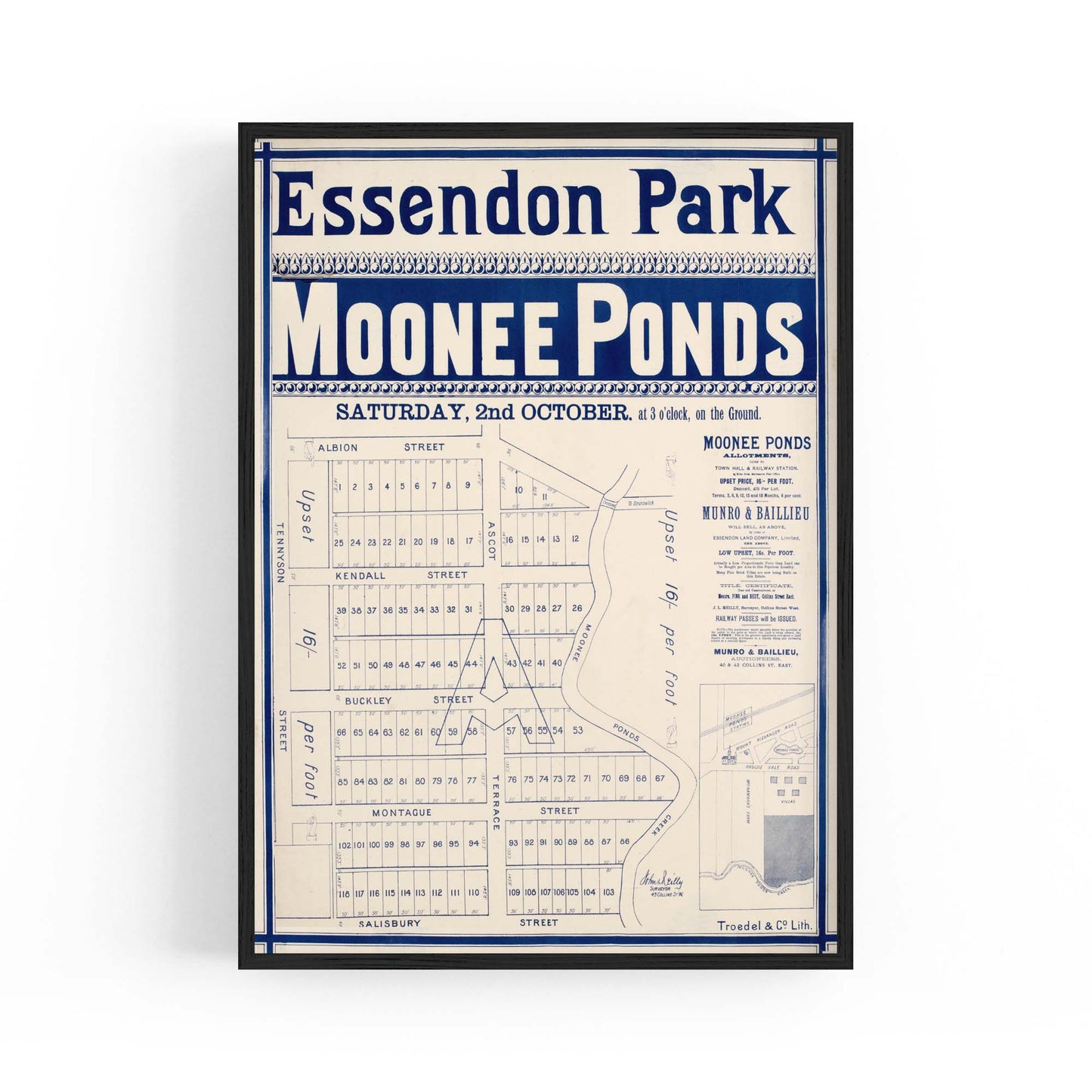 Essendon Moonee Ponds Vintage Real Estate Ad Wall Art #2 - The Affordable Art Company