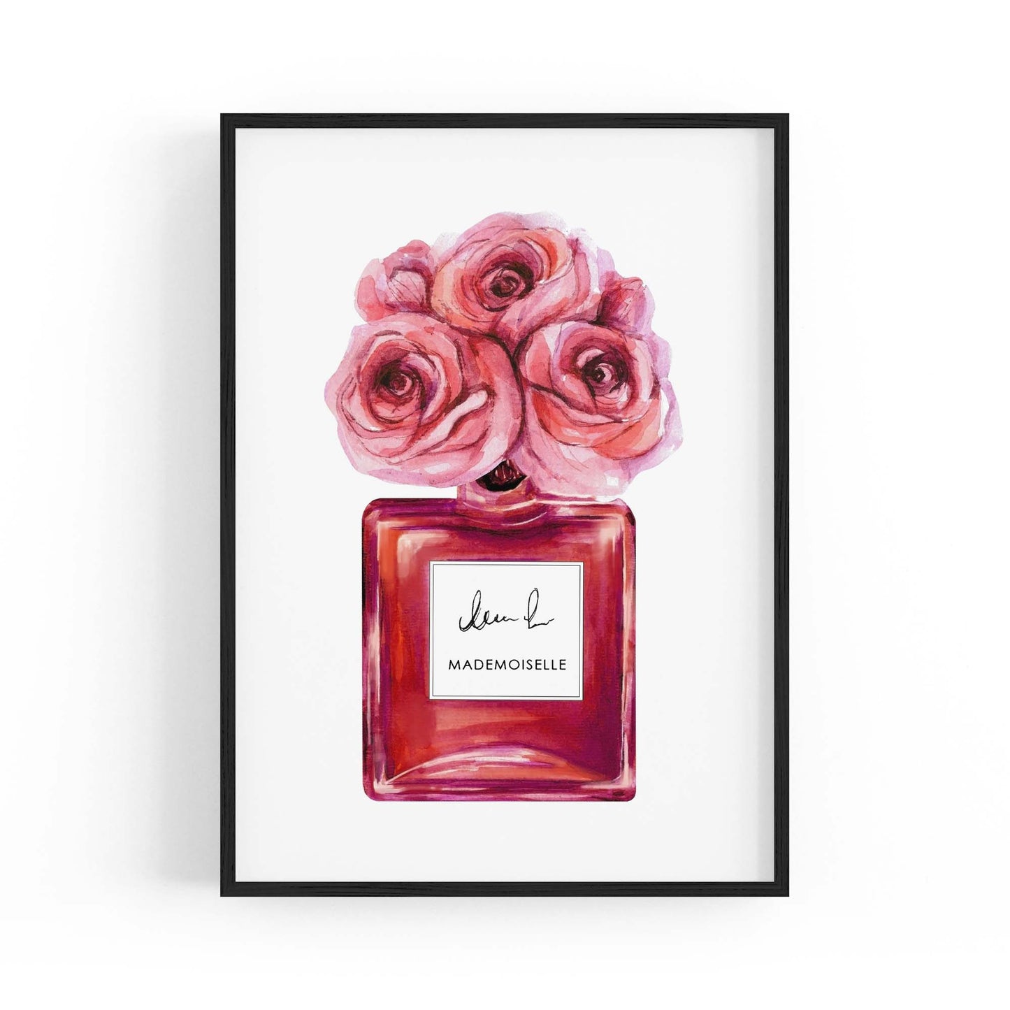 Pink Floral Perfume Bottle Fashion Flowers Wall Art #3 - The Affordable Art Company