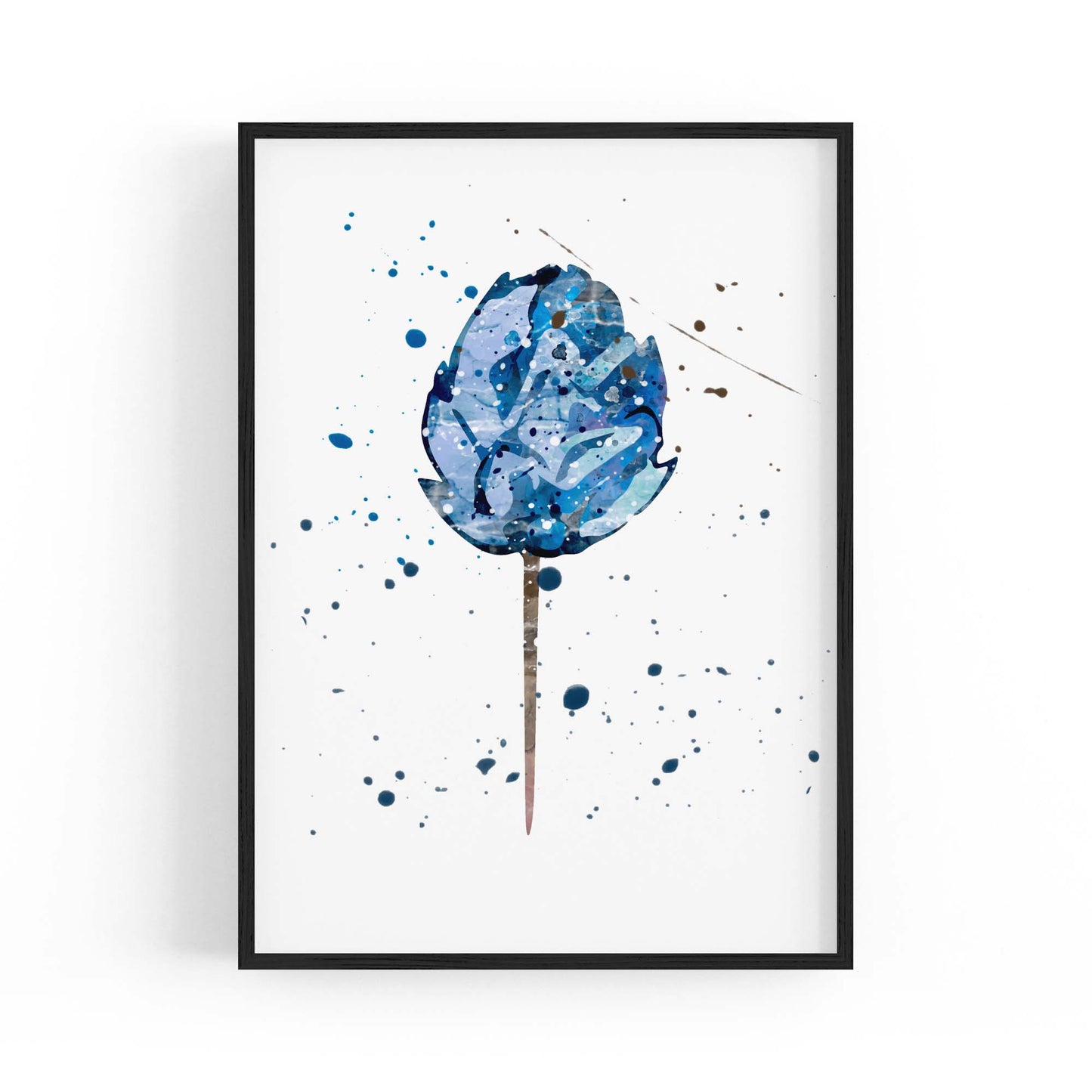 Scandi Blue Flower Design Minimal Kitchen Wall Art #2 - The Affordable Art Company