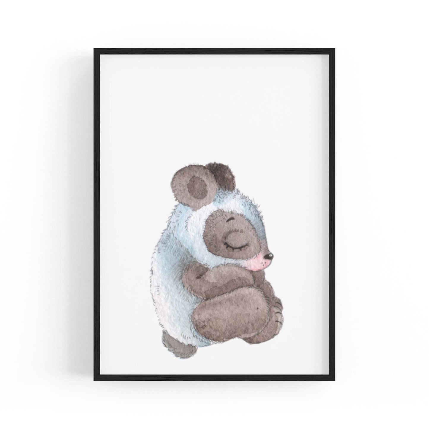 Cute Sleeping Bear Cartoon Animal Nursery Wall Art - The Affordable Art Company