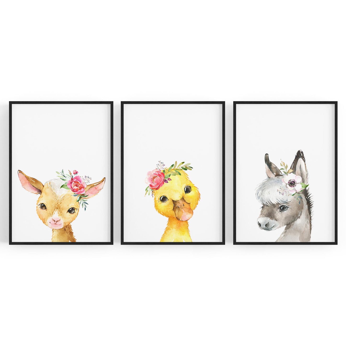 Set of Cute Baby Farm Animals Nursery Wall Art #2 - The Affordable Art Company