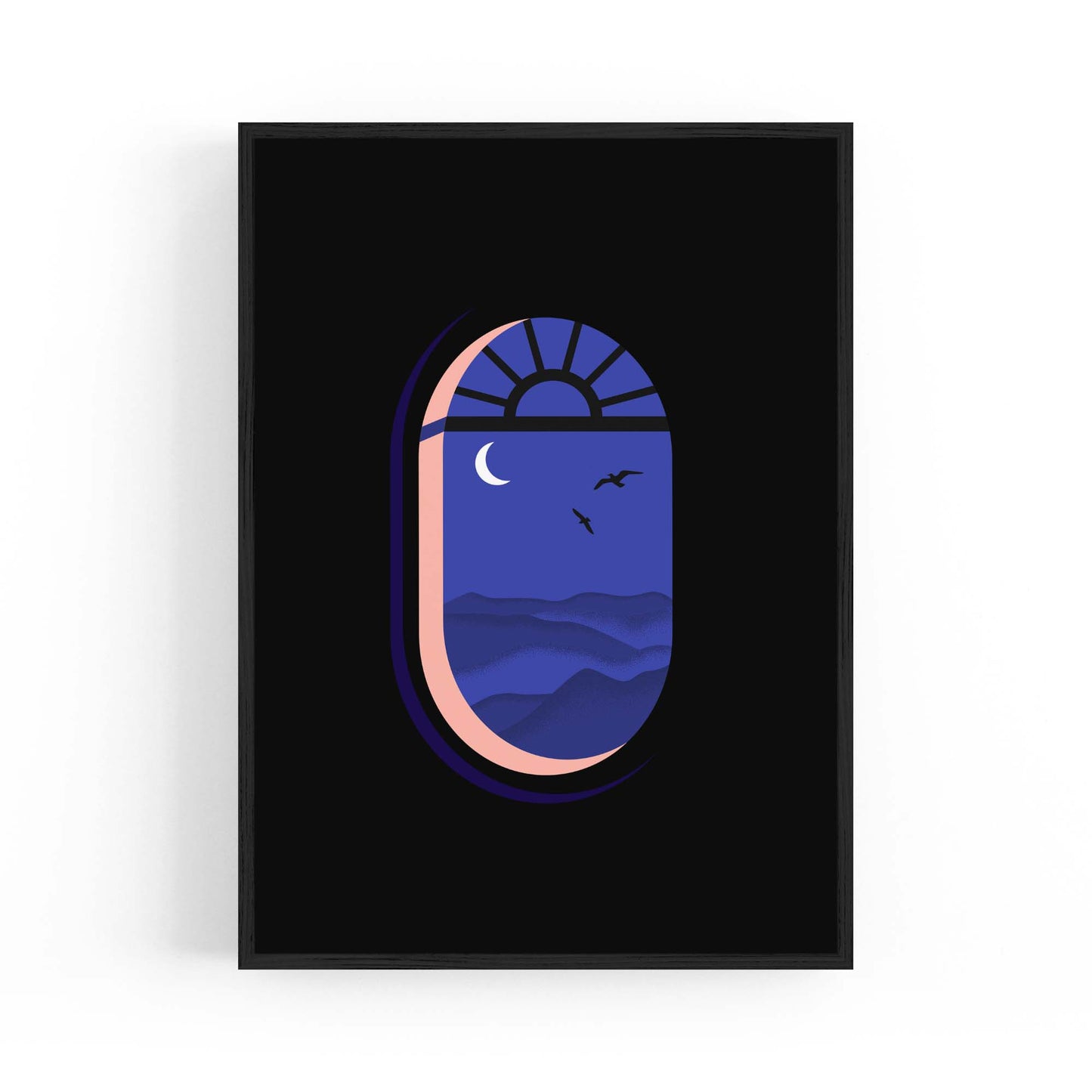 Retro Evening Window Minimal Wall Art - The Affordable Art Company