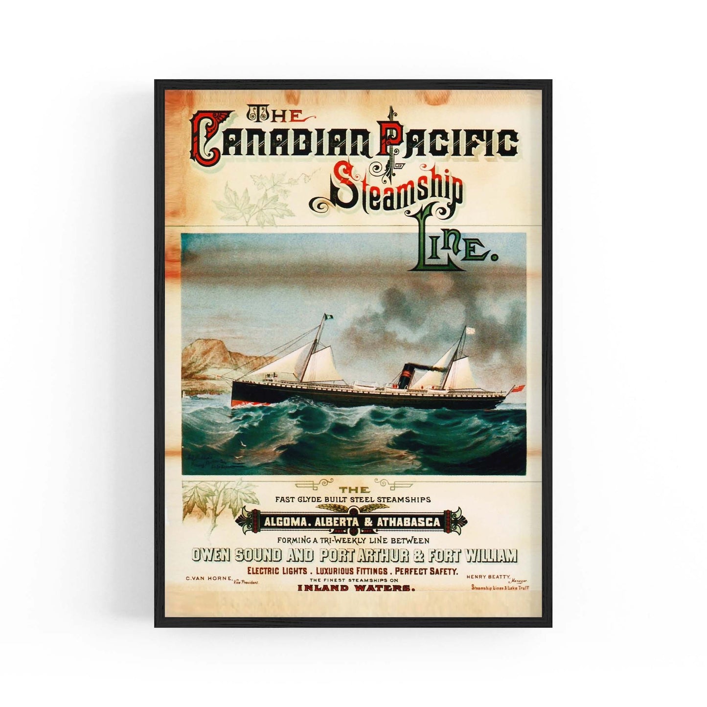 Canadian Pacific Vintage Shipping Advert Wall Art #8 - The Affordable Art Company