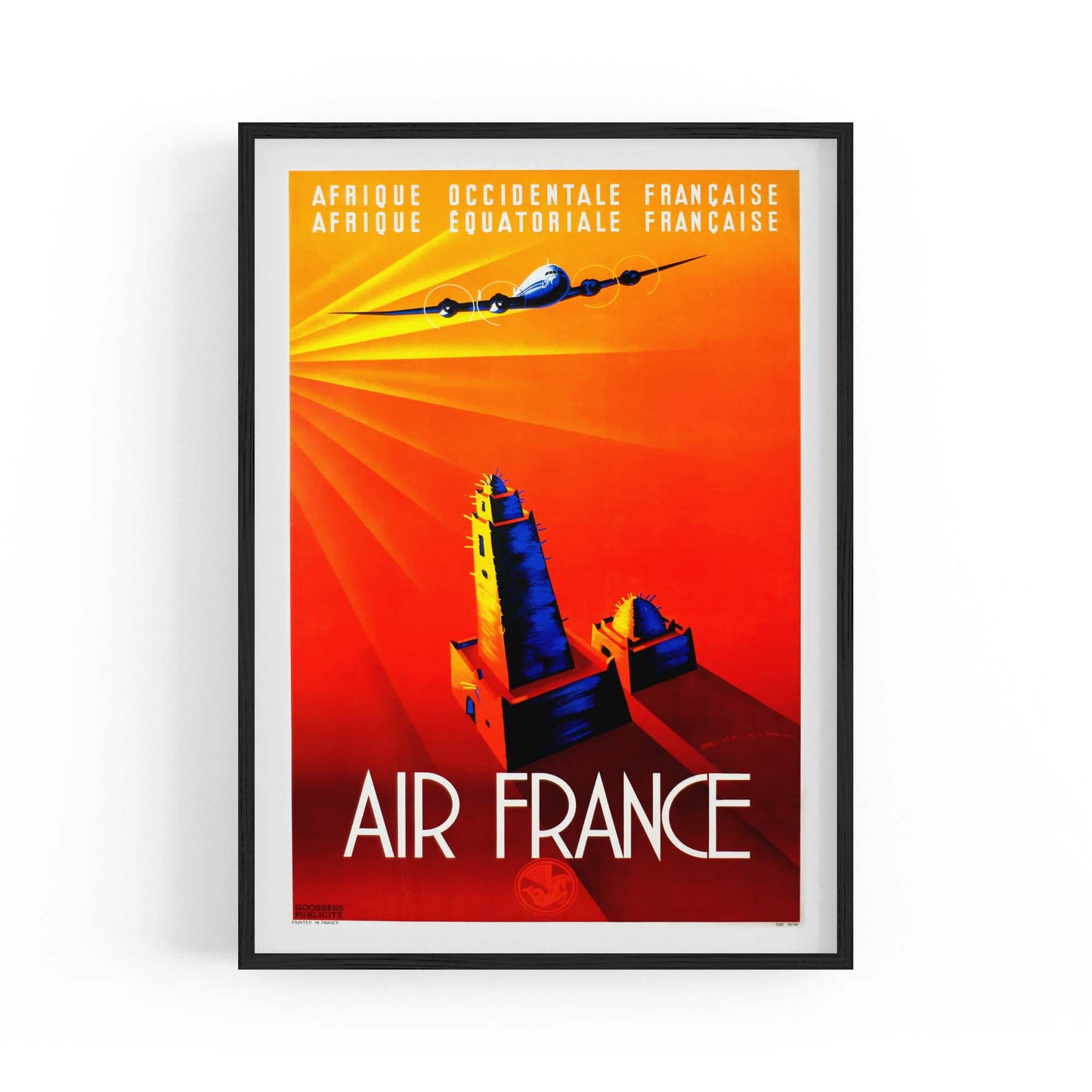 Air France Vintage Travel Advert Airline Wall Art - The Affordable Art Company