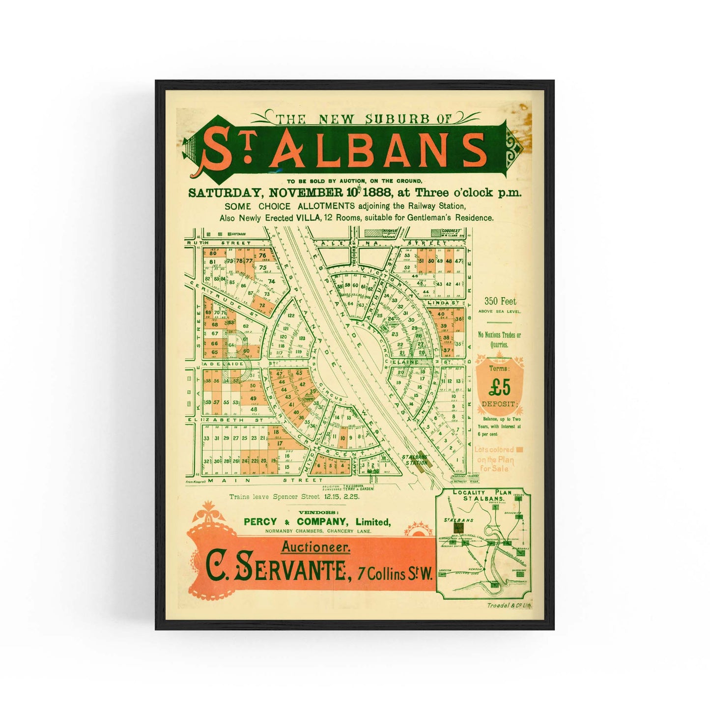 St Albans Melbourne Vintage Real Estate Advert Art #1 - The Affordable Art Company