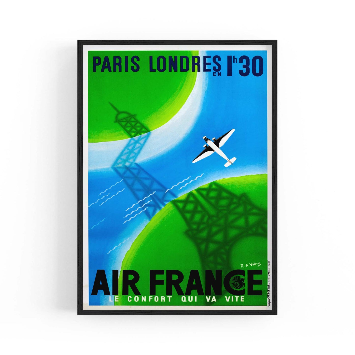 Air France - Paris to London Vintage Advert Wall Art - The Affordable Art Company