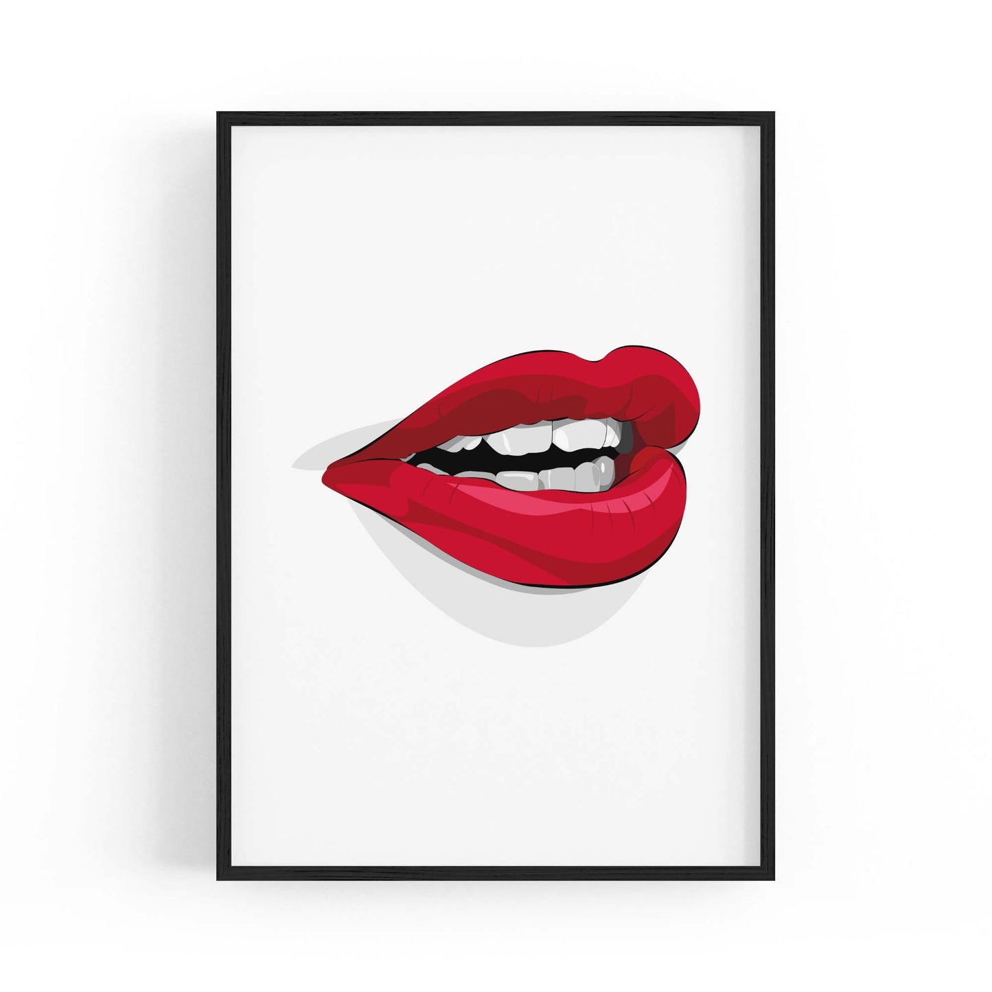 Red Lips Fashion Girls Bedroom Wall Art - The Affordable Art Company