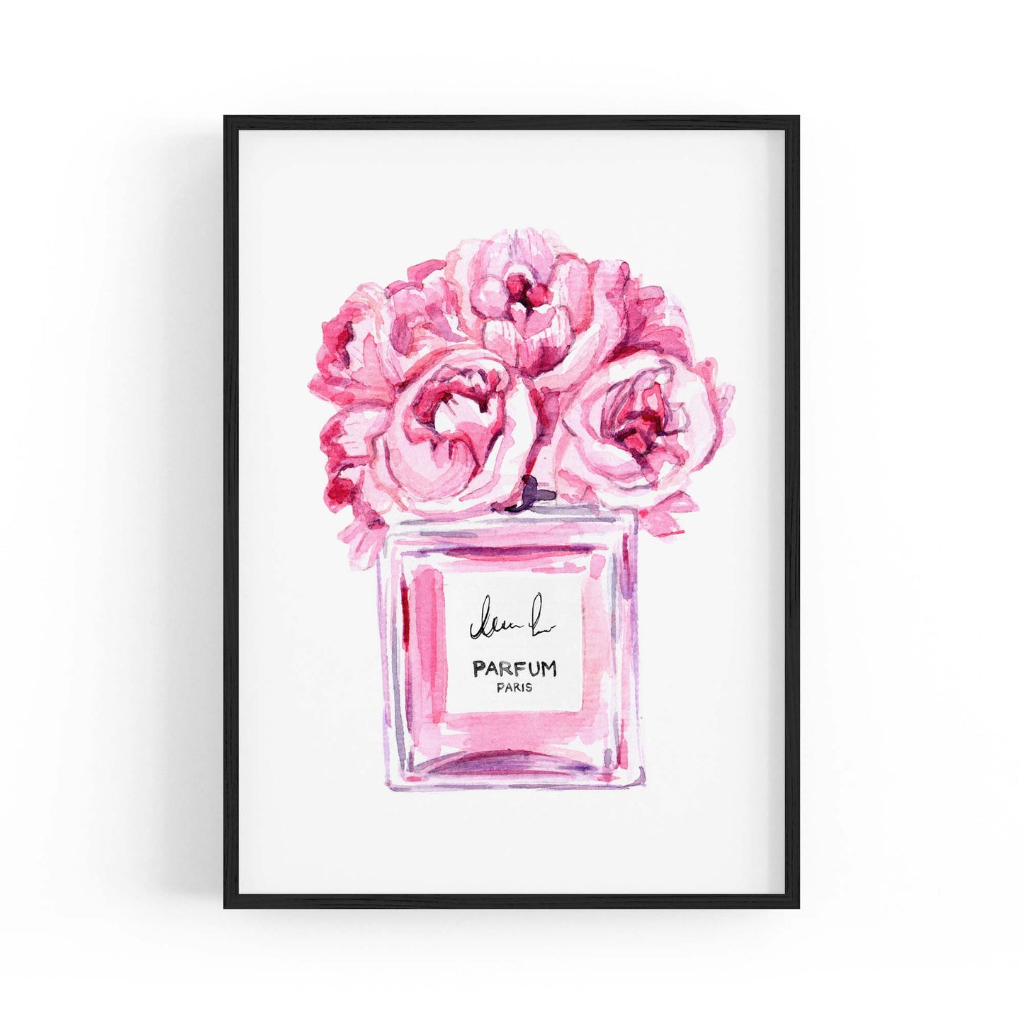 Pink Minimal Perfume Bottle Fashion Wall Art #1 - The Affordable Art Company