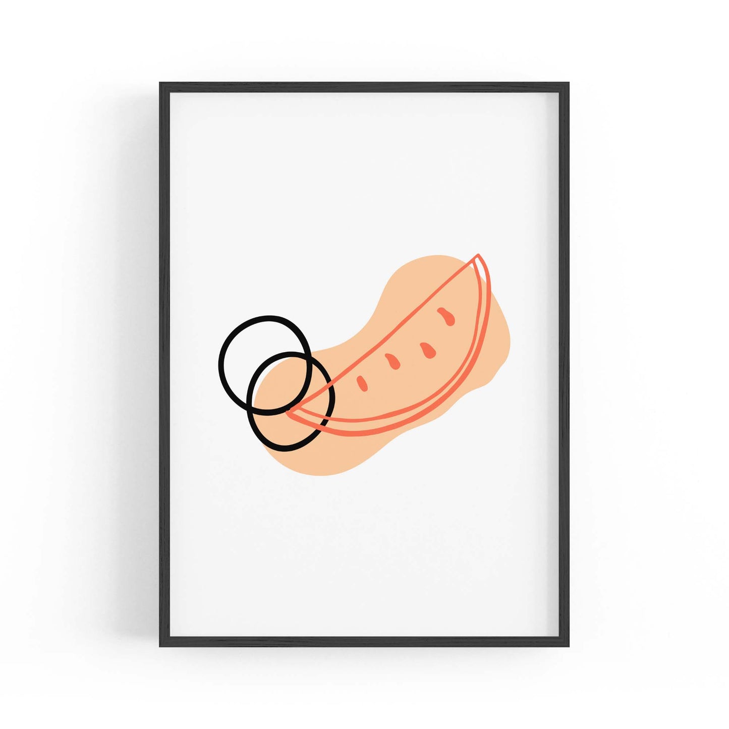 Minimal Melon Fruit Kitchen Cafe Retro Wall Art - The Affordable Art Company
