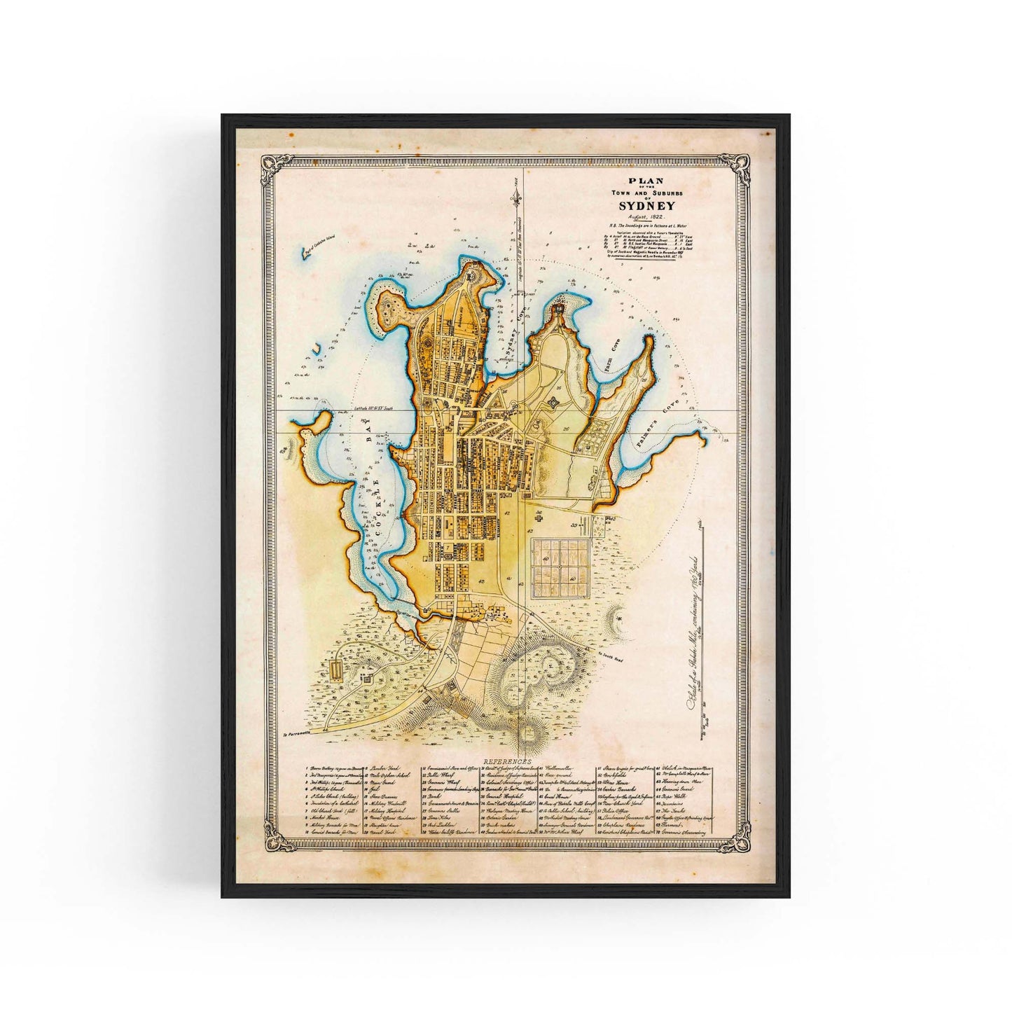 Sydney Vintage Map Australian Old Wall Art #4 - The Affordable Art Company