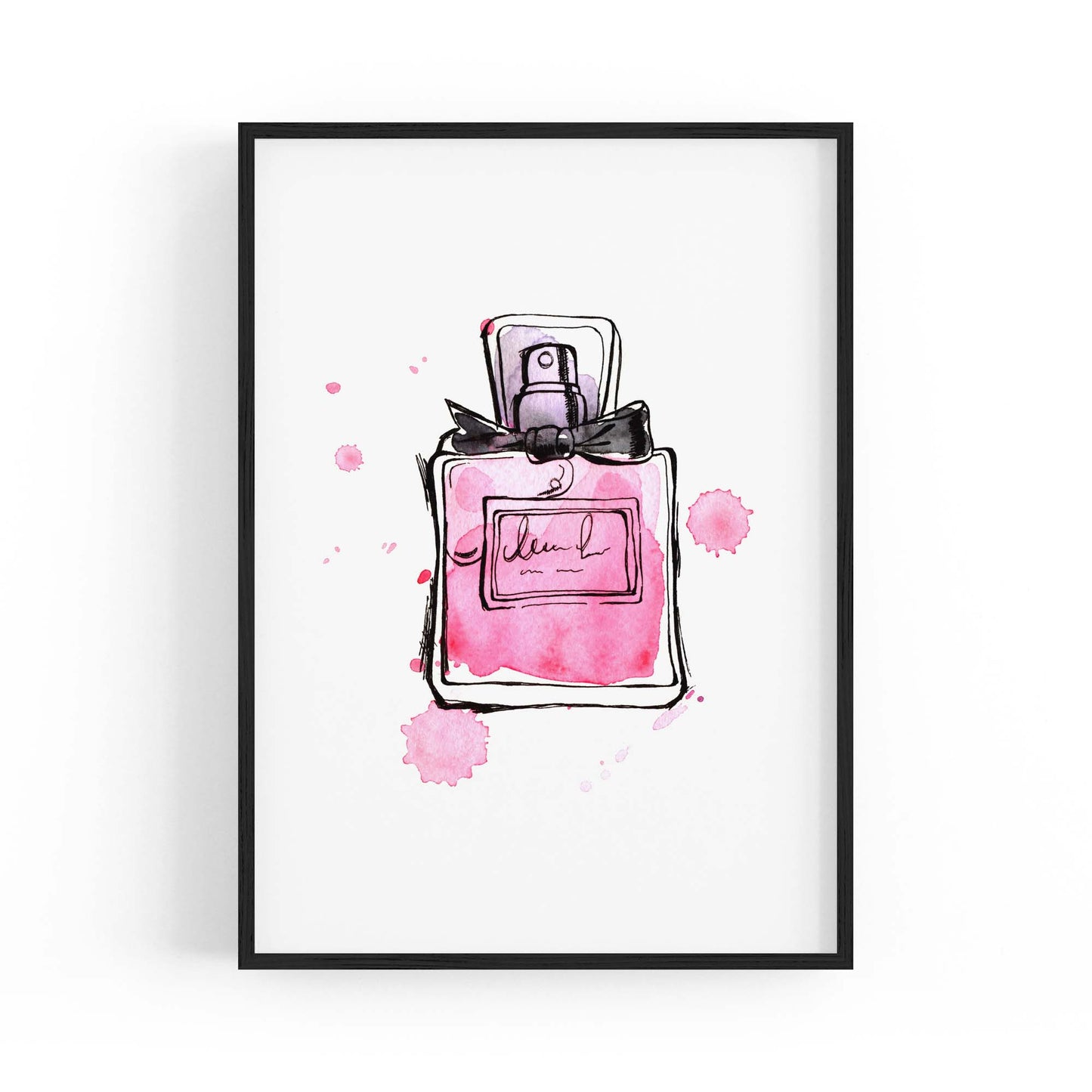 Pink Floral Perfume Bottle Fashion Flowers Wall Art #5 - The Affordable Art Company